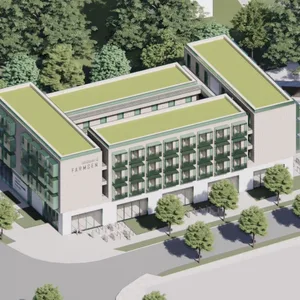 So könnte es einmal aussehen: Das neue Azubi- und Studierenden-Wohnheim in Farmsen-Berne.