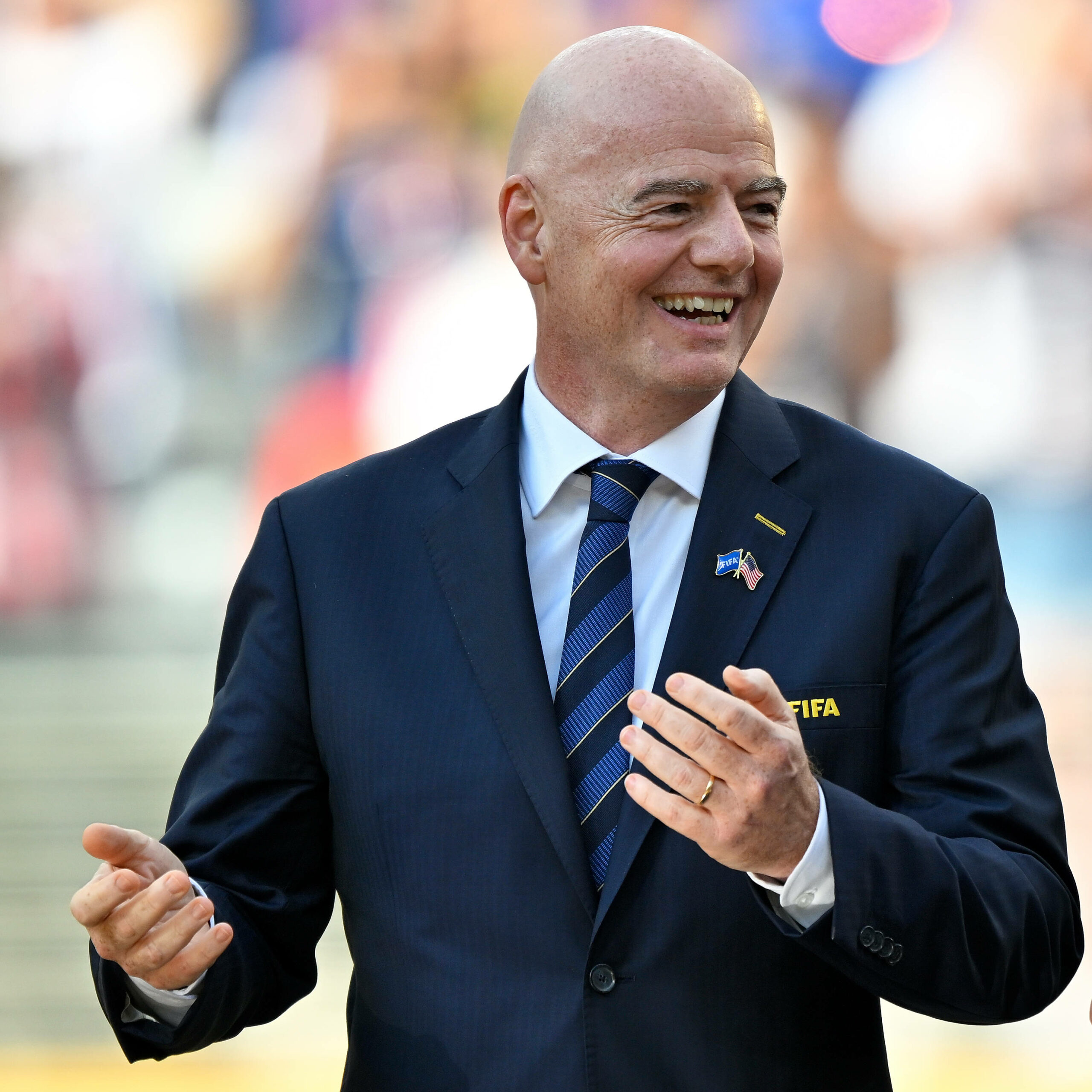 FIFA-Präsident Gianni Infantino hat gute Laune