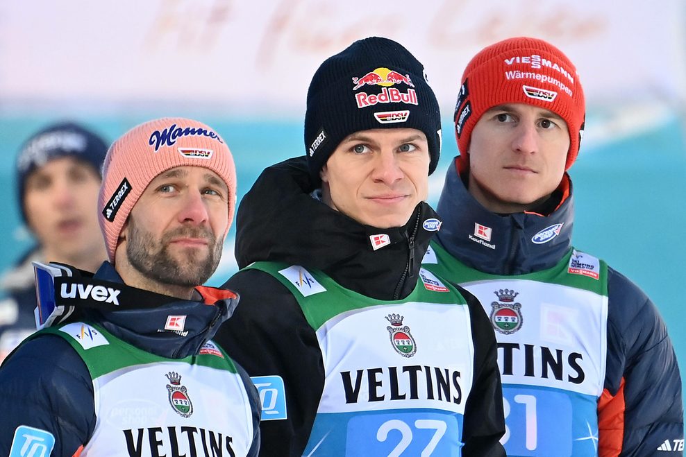 Andreas Wellinger und Karl Geiger schauen unzufrieden