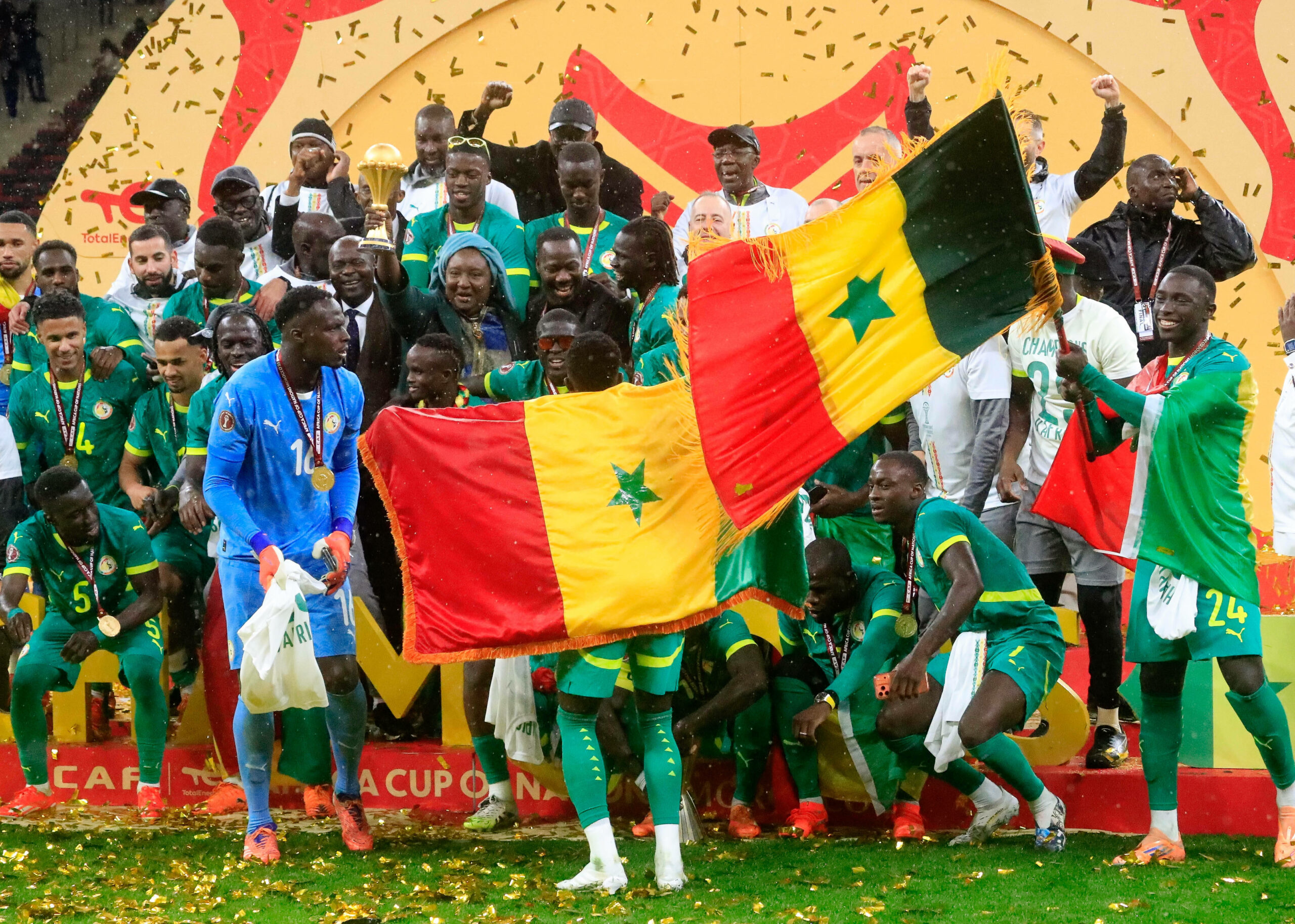 Senegal bei der Siegerehrung