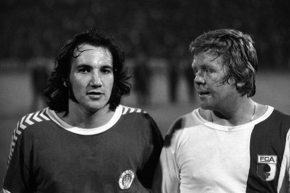 Die Stars ihrer Teams: St. Pauli-Torjäger Franz Gerber und Helmut Haller