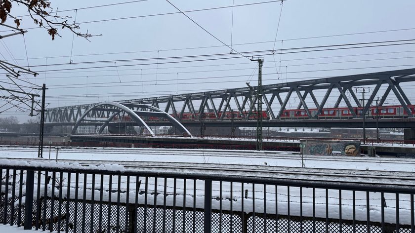 Die S-Bahn blieb auf freier Strecke liegen - sie soll nun zurück zur Station Elbbrücken geschleppt werden.