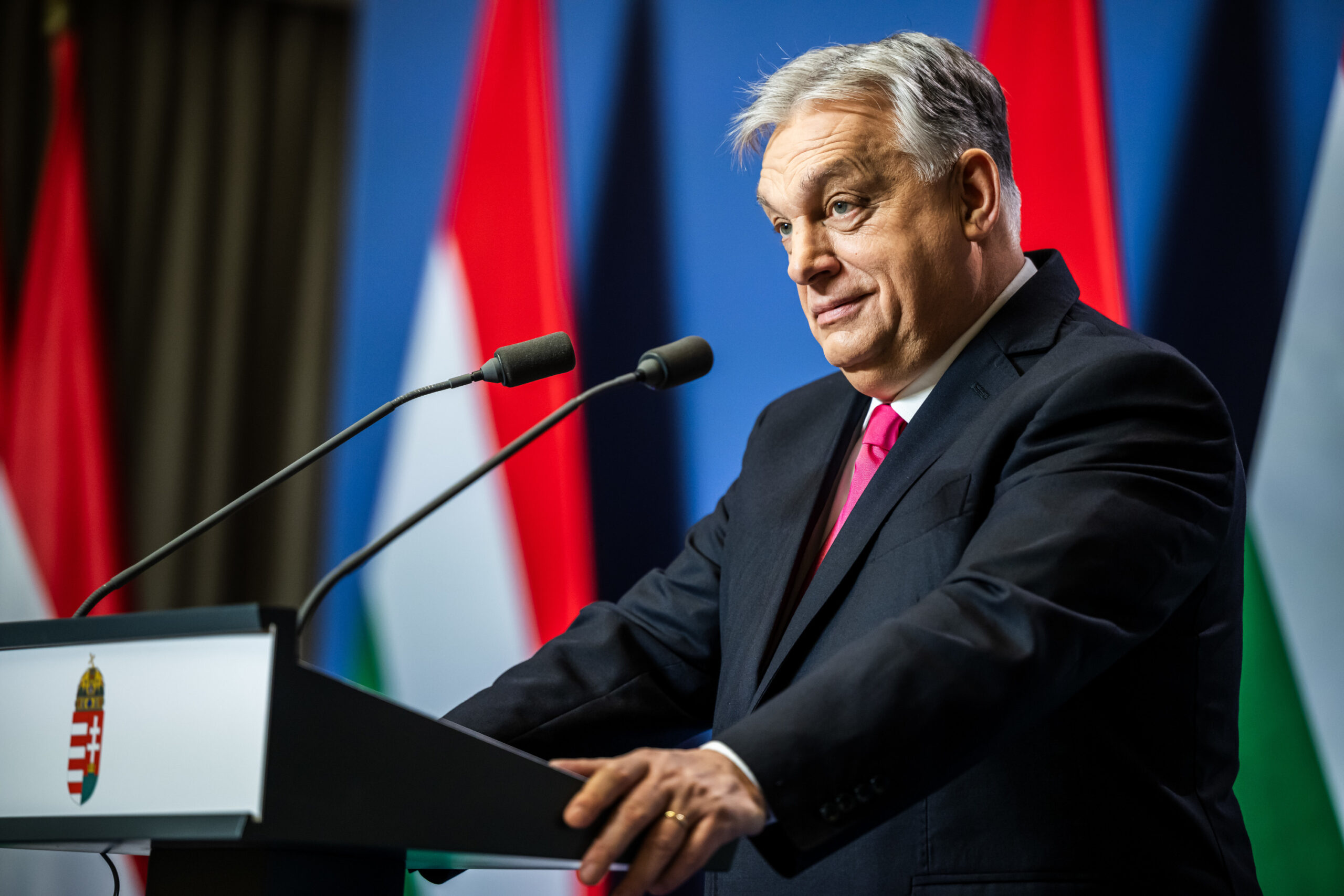 Ungarns Staatschef Viktor Orban bei seiner jährlichen Pressekonferenz.