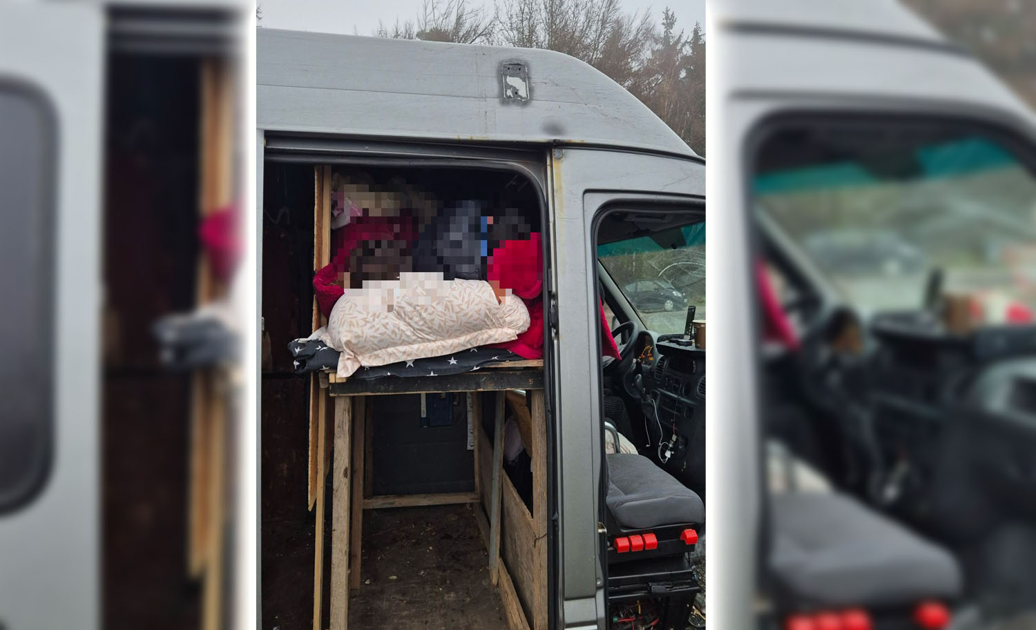 Polizei stoppt Transporter auf A7 im Kreis Schleswig-Flensburg. Im Laderaum schliefen zwei Männer im Hochbett und als beifahrersitz diente ein Campingstuhl