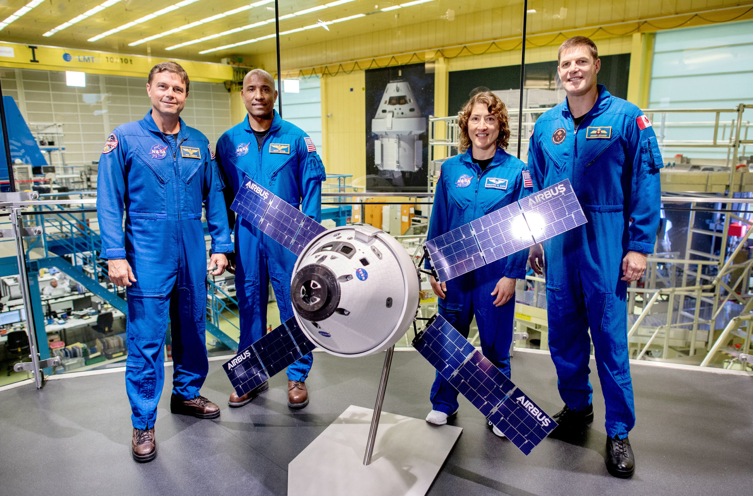 Die Crew der „Artemis 2“-Mission der US-Raumfahrtbehörde Nasa besteht aus Reid Wiseman (v.l.), Victor Glover, Christina Koch und Jeremy Hansen.
