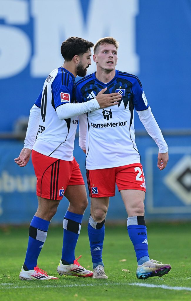 Die HSV-Profis Immanuel Pherai (l.) und Emir Sahiti