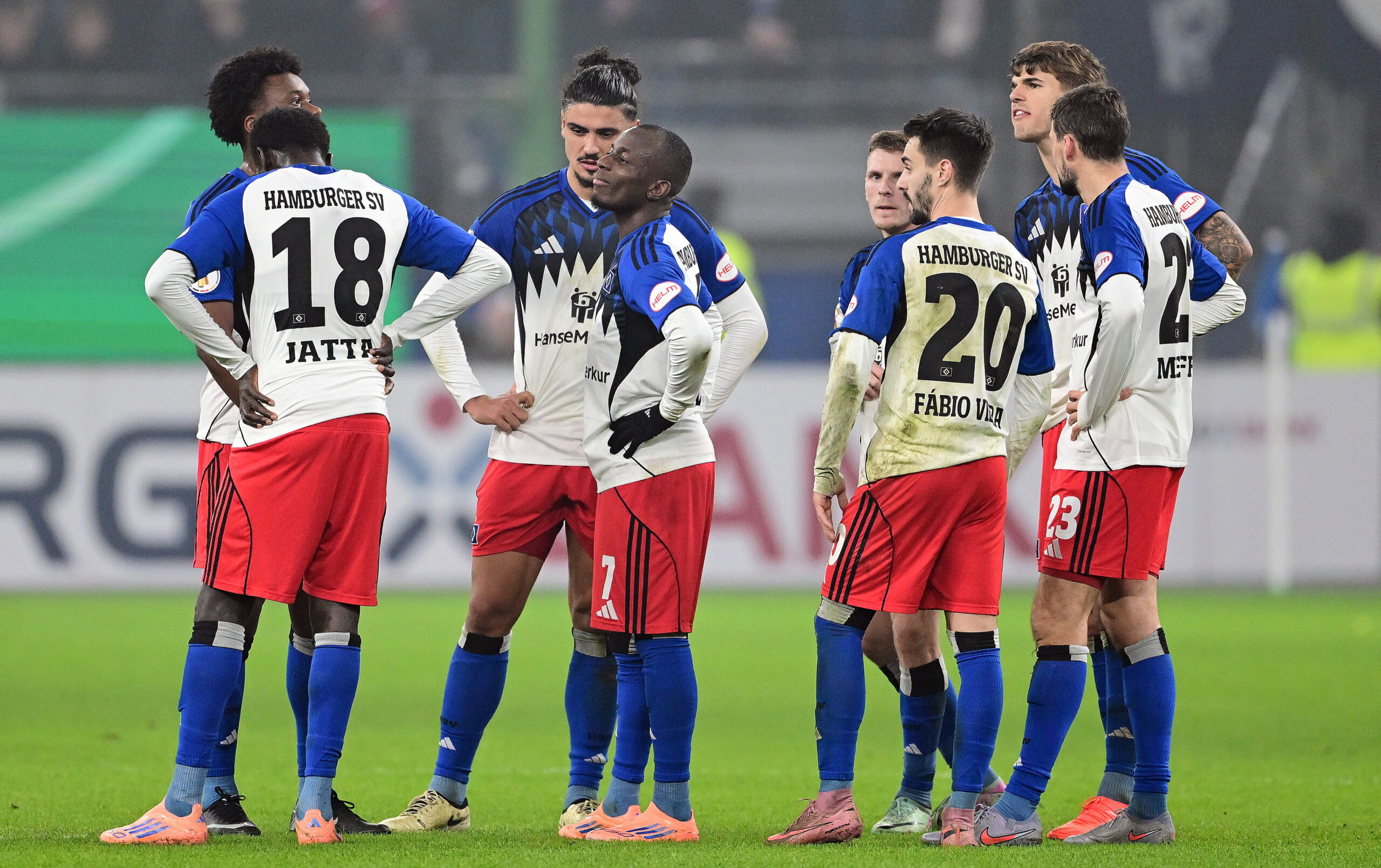 HSV-Profis versammelt auf dem Platz