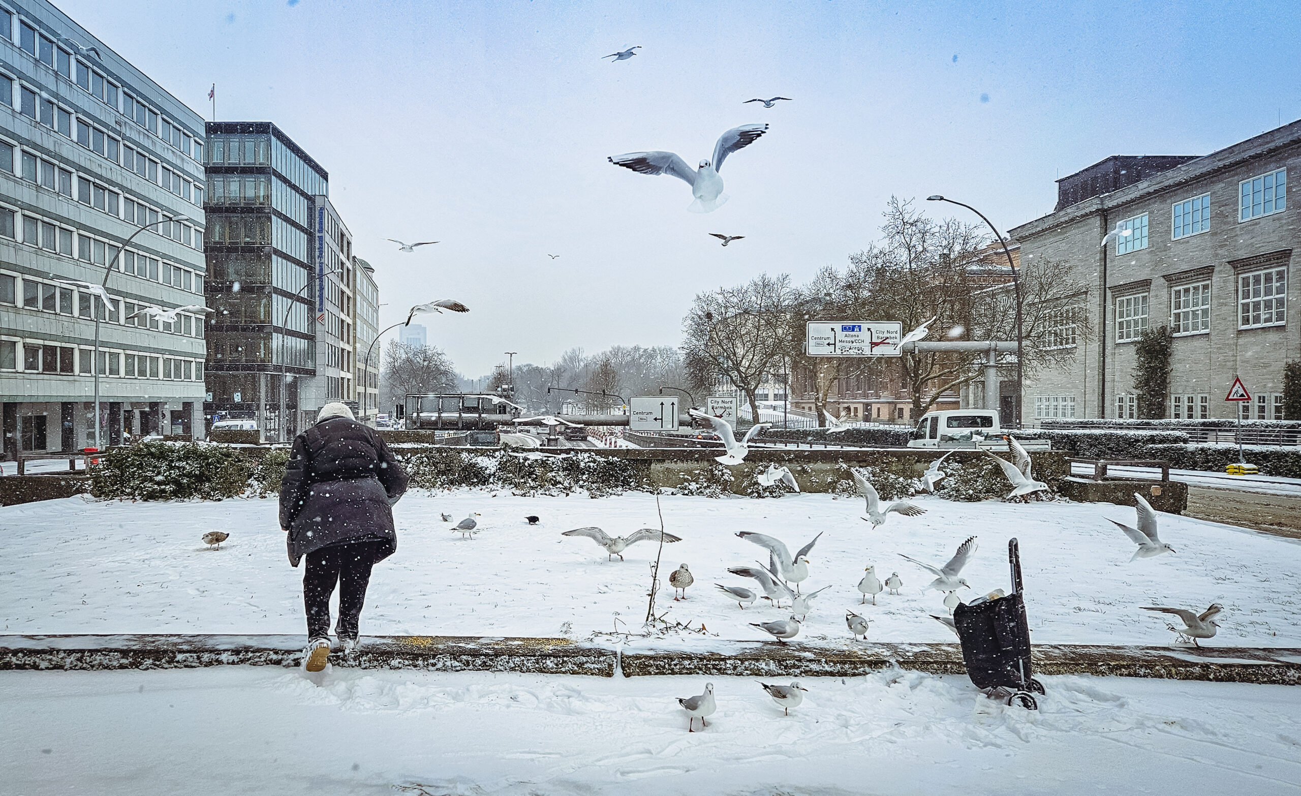 Am Mittwoch hat es in Hamburg erneut geschneit.