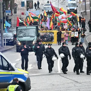 Rund 260 Kurden demonstrierten in Harburg