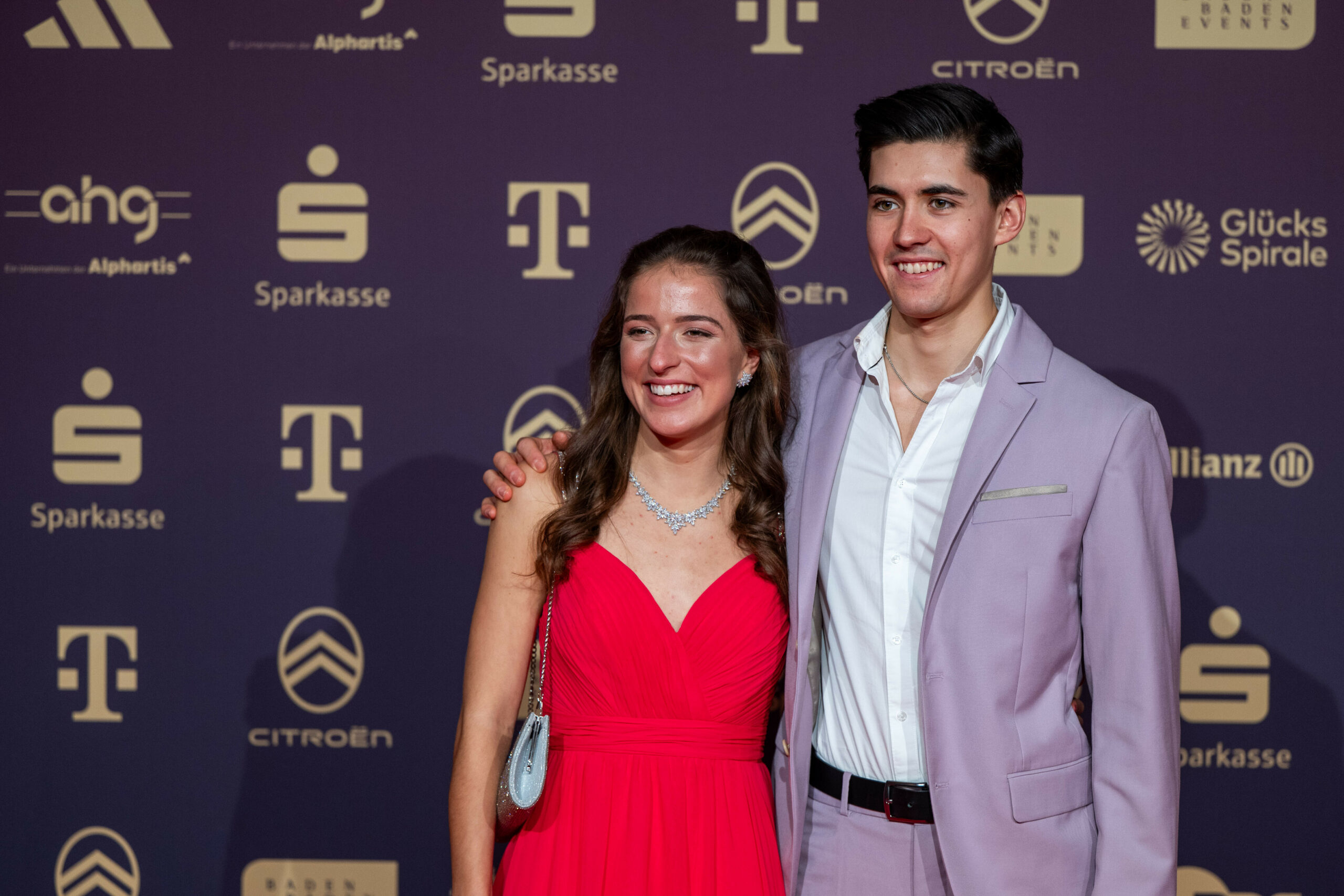 Nathalie Armbruster mit ihrem Freund Nico Zarucchi bei der Gala der Sportler des Jahres 2025 in Baden Baden