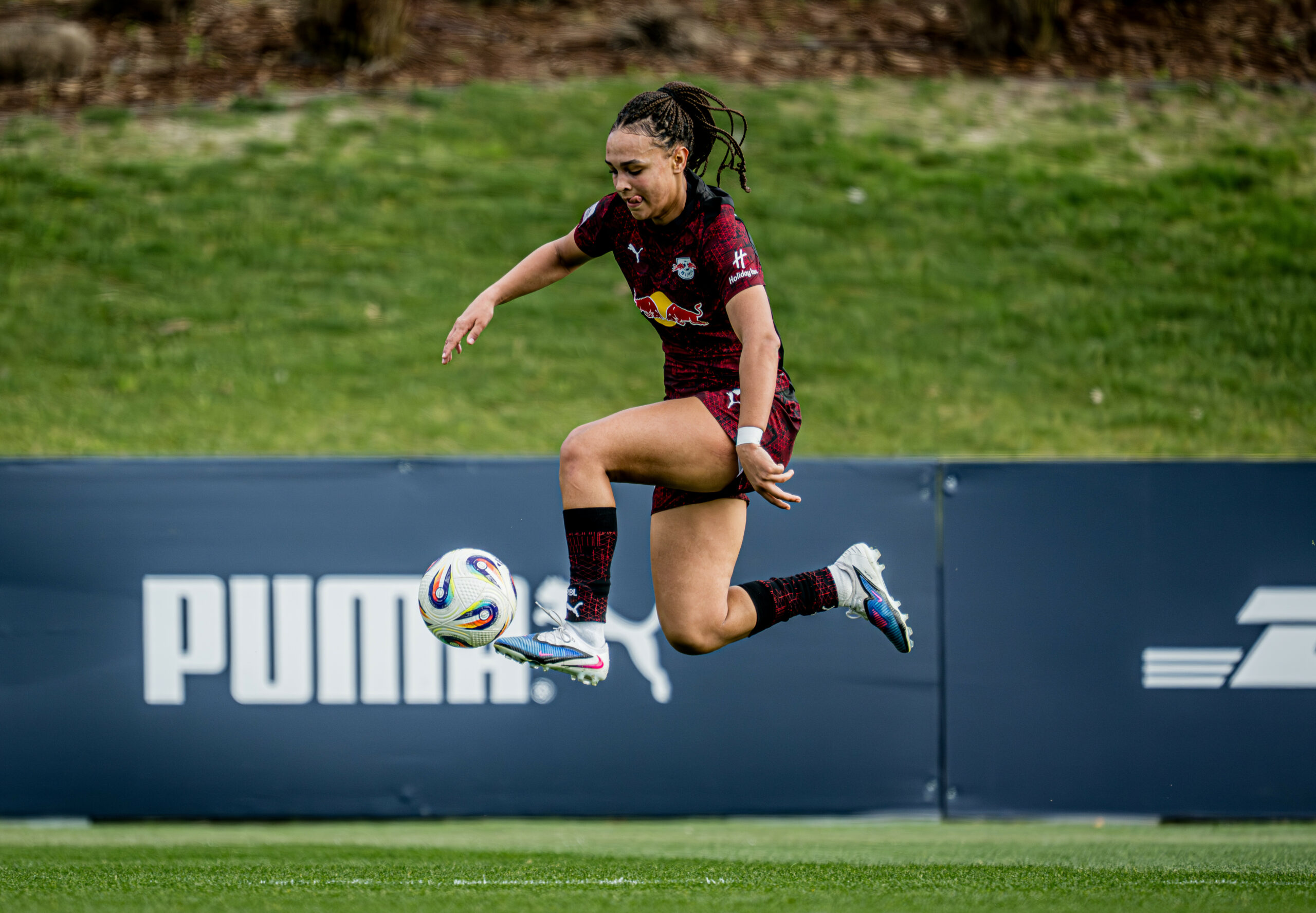 Lisa Baum bei einem Testspiel mit den RB Leipzig Frauen