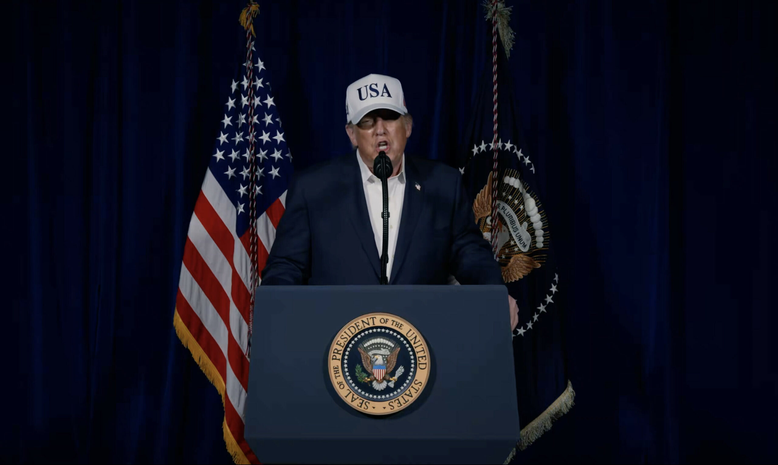 US-Präsident Donald Trump bei seinem Statement zum Angriff auf den Iran.