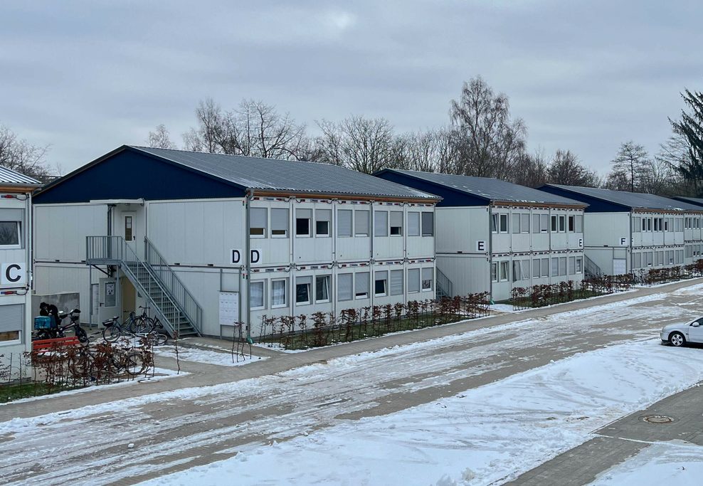 Containerhäuser im Schnee