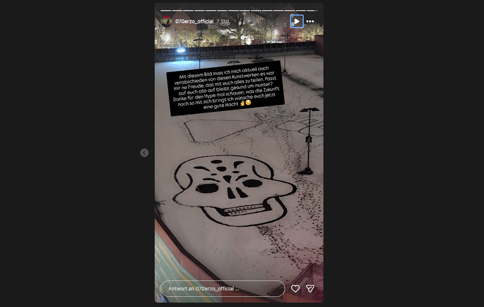 Mit diesem Bild verabschiedet sich der Videomacher – und bedankt sich bei seinen Followern für den Hype.