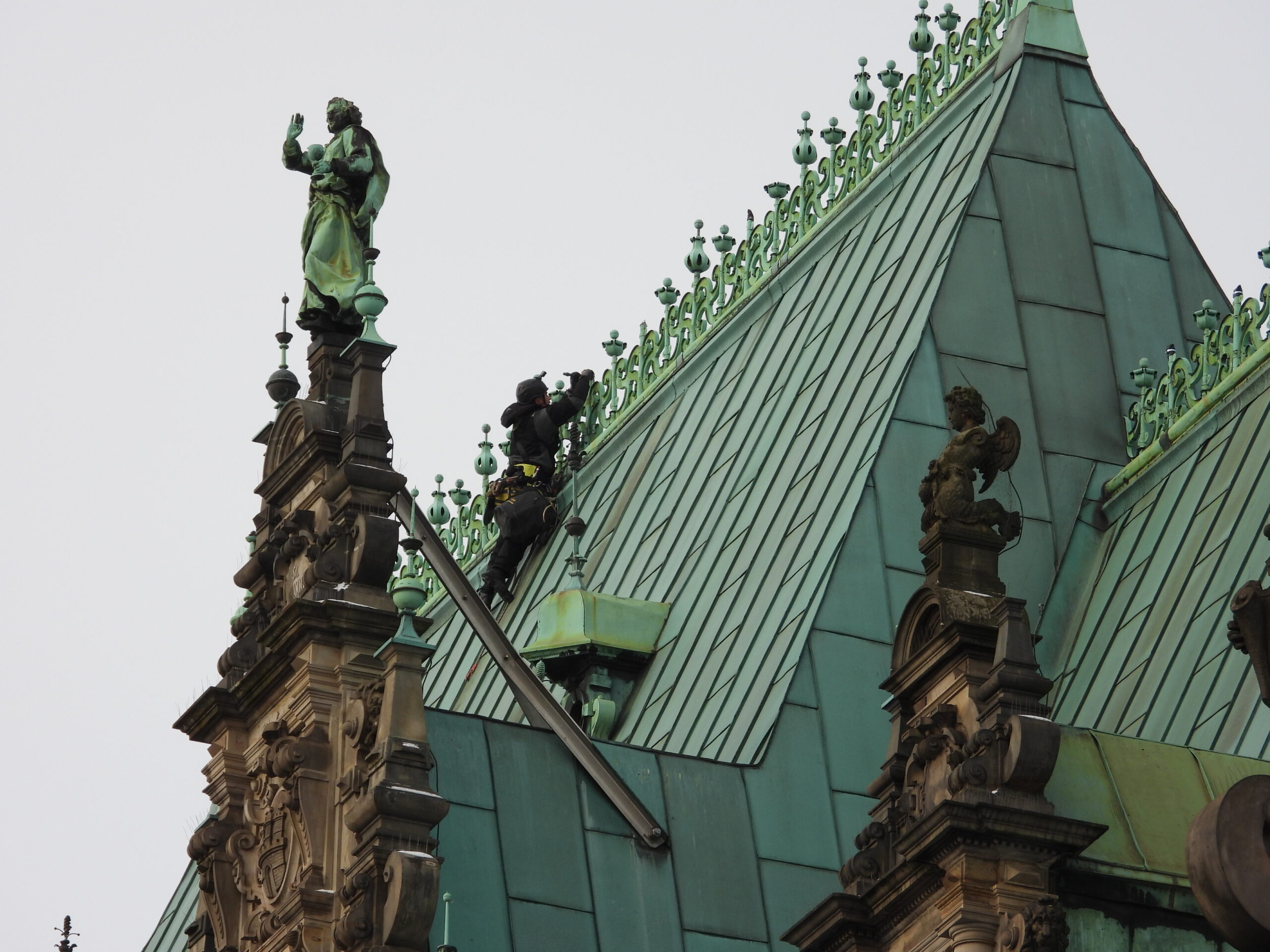 Rathaus Dach Rosen Kupfer Teile