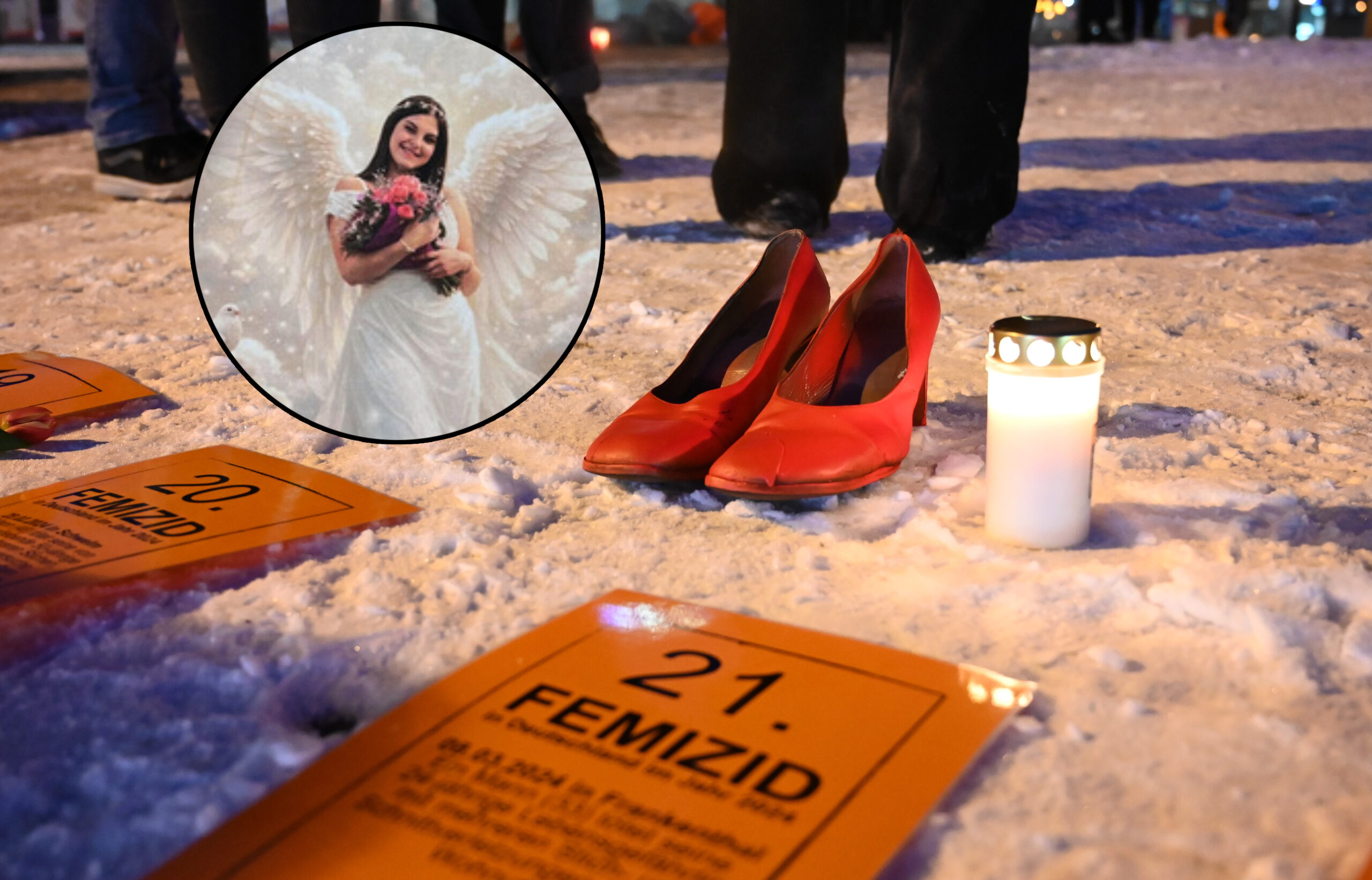 Am U-Bahnhof Wandsbek fand eine Gedenkkundgebung des Anti-Femizid-Netzwerks-Hamburg für die getötete Asal (†18) statt.