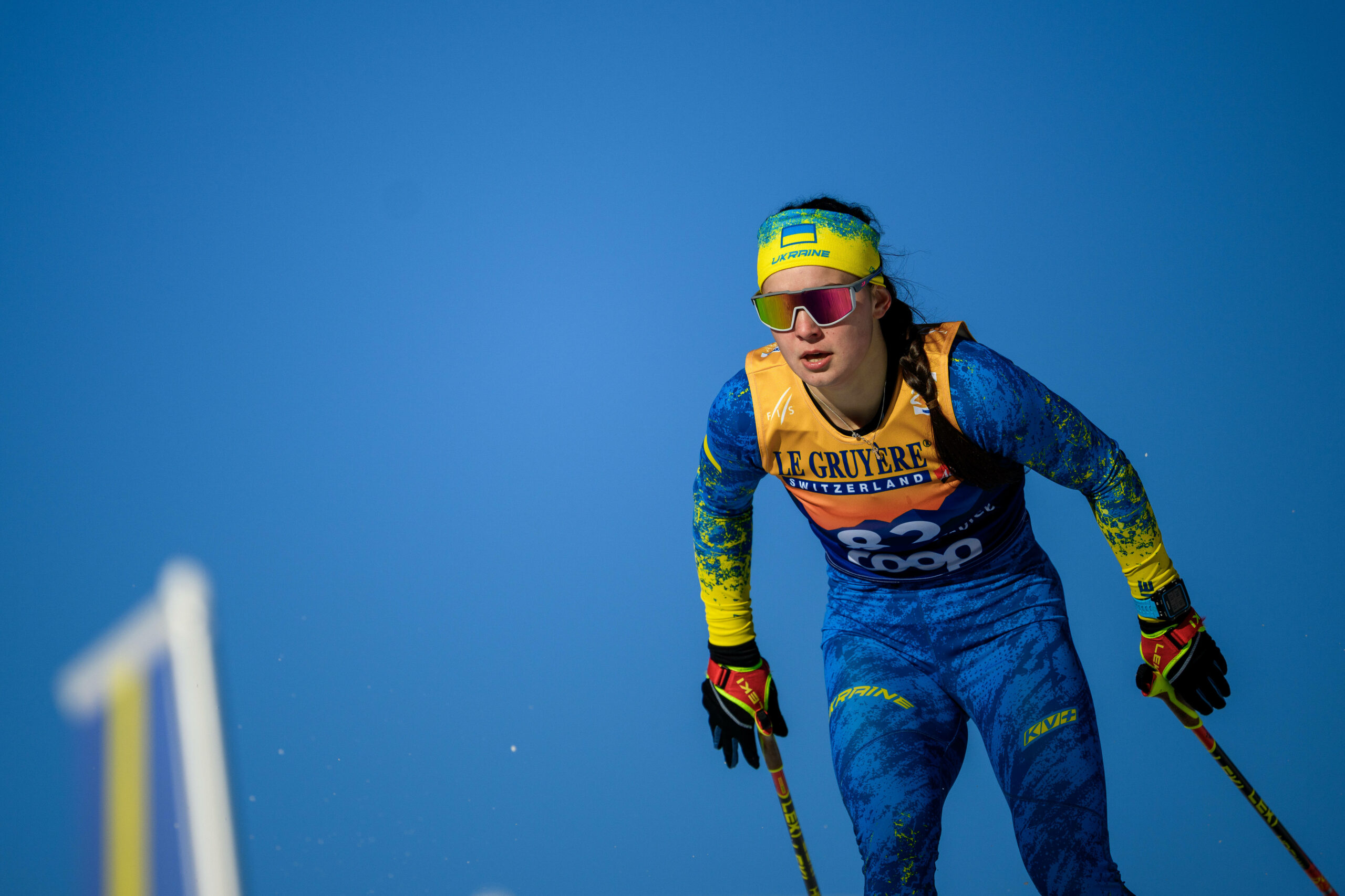 Sofiia Shkatula beim Skilaufen