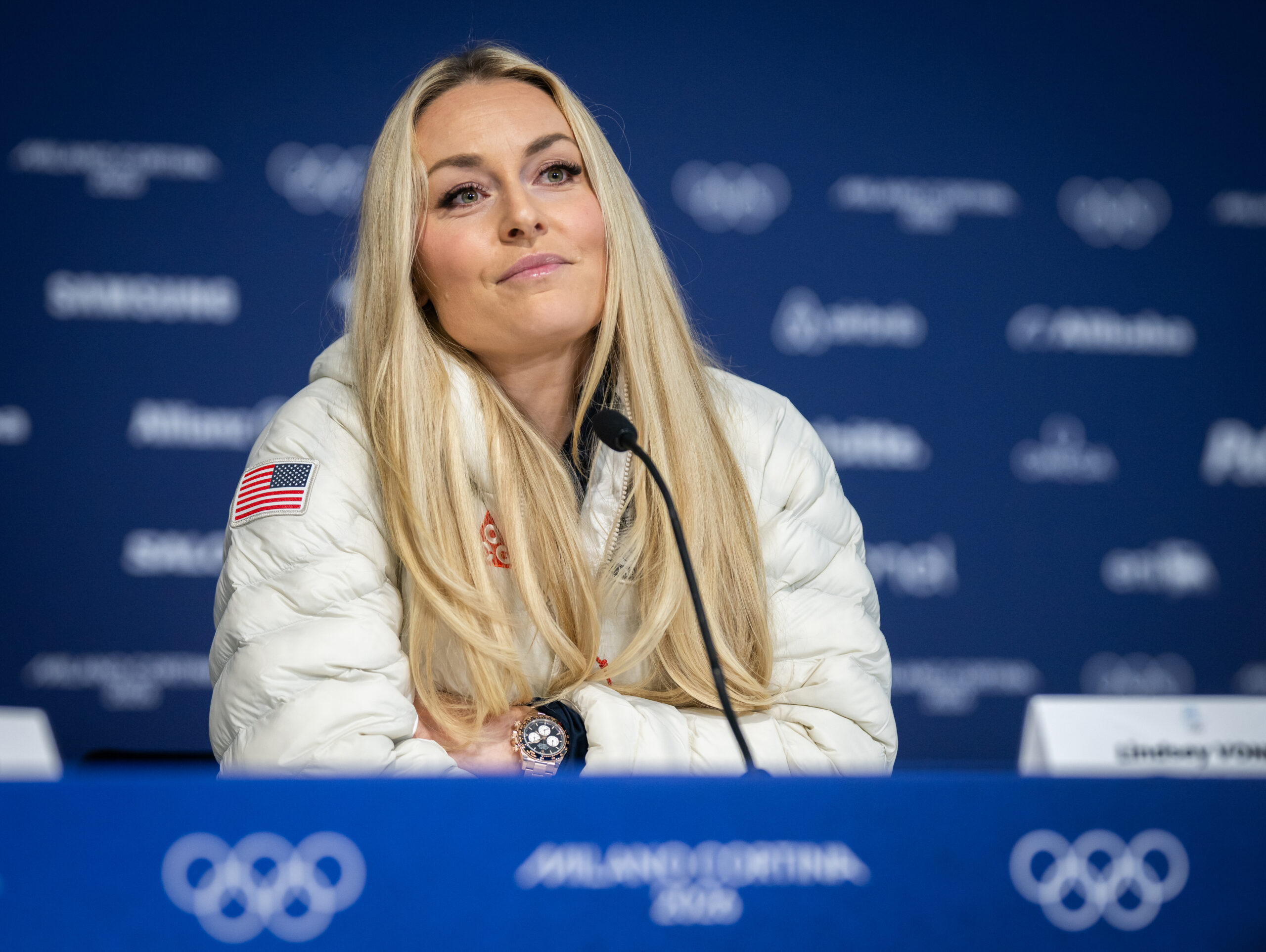 Lindsey Vonn bei einer Pressekonferenz