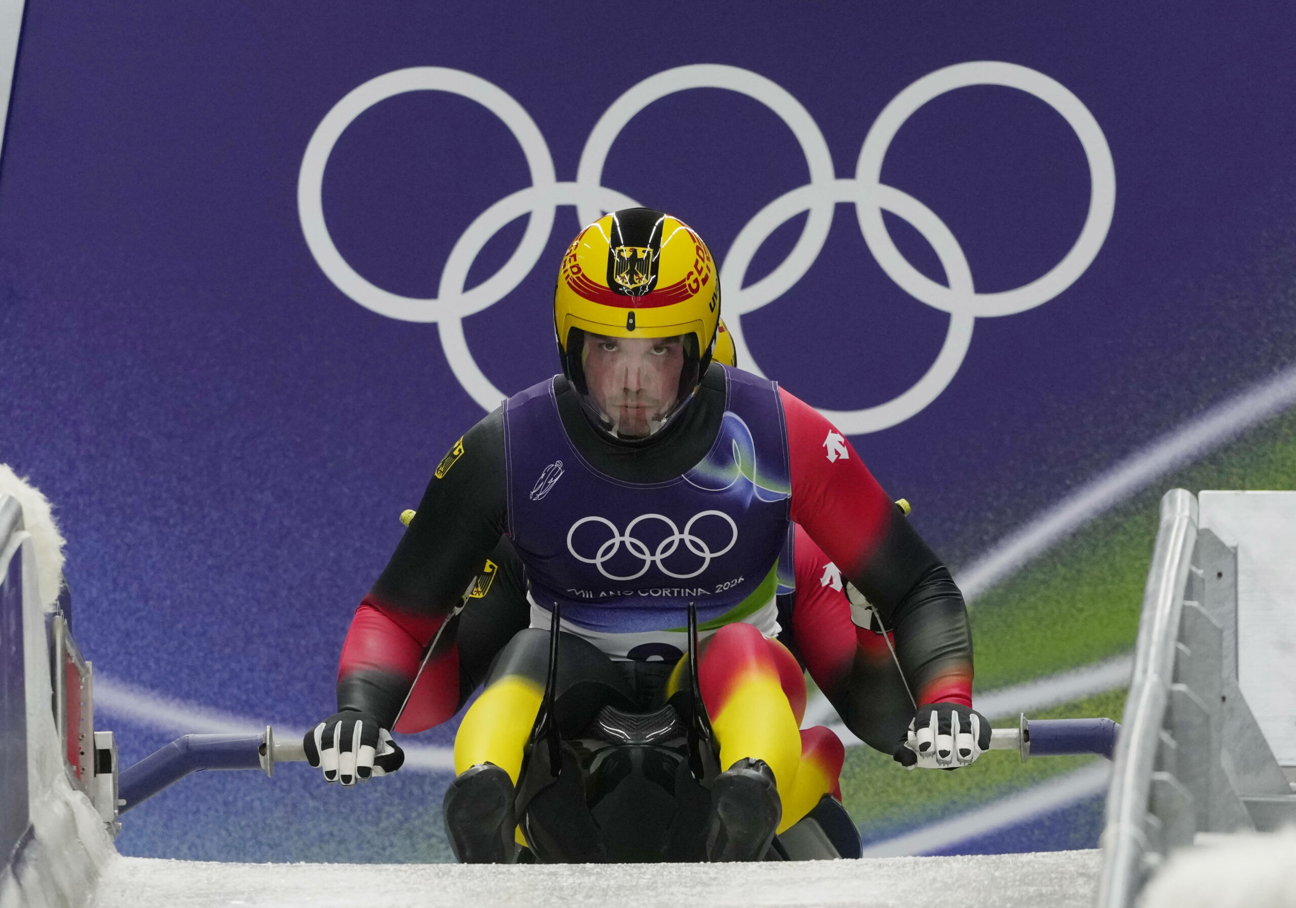 Das deutsche Rodel-Duo Tobias Arlt und Tobias Wendl bei den Olympischen Winterspielen