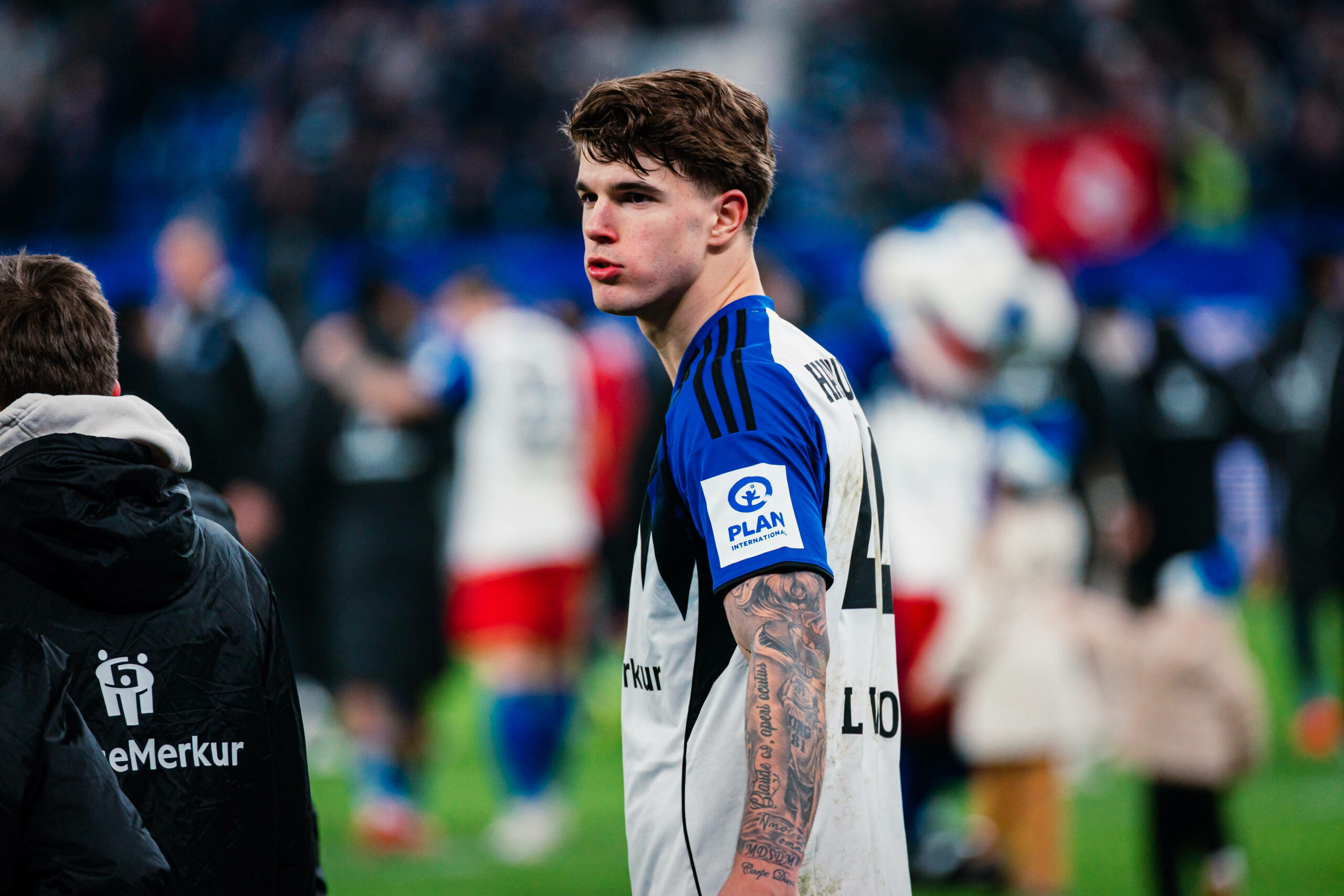 Luka Vuskovic beim HSV-Heimspiel gegen Union Berlin