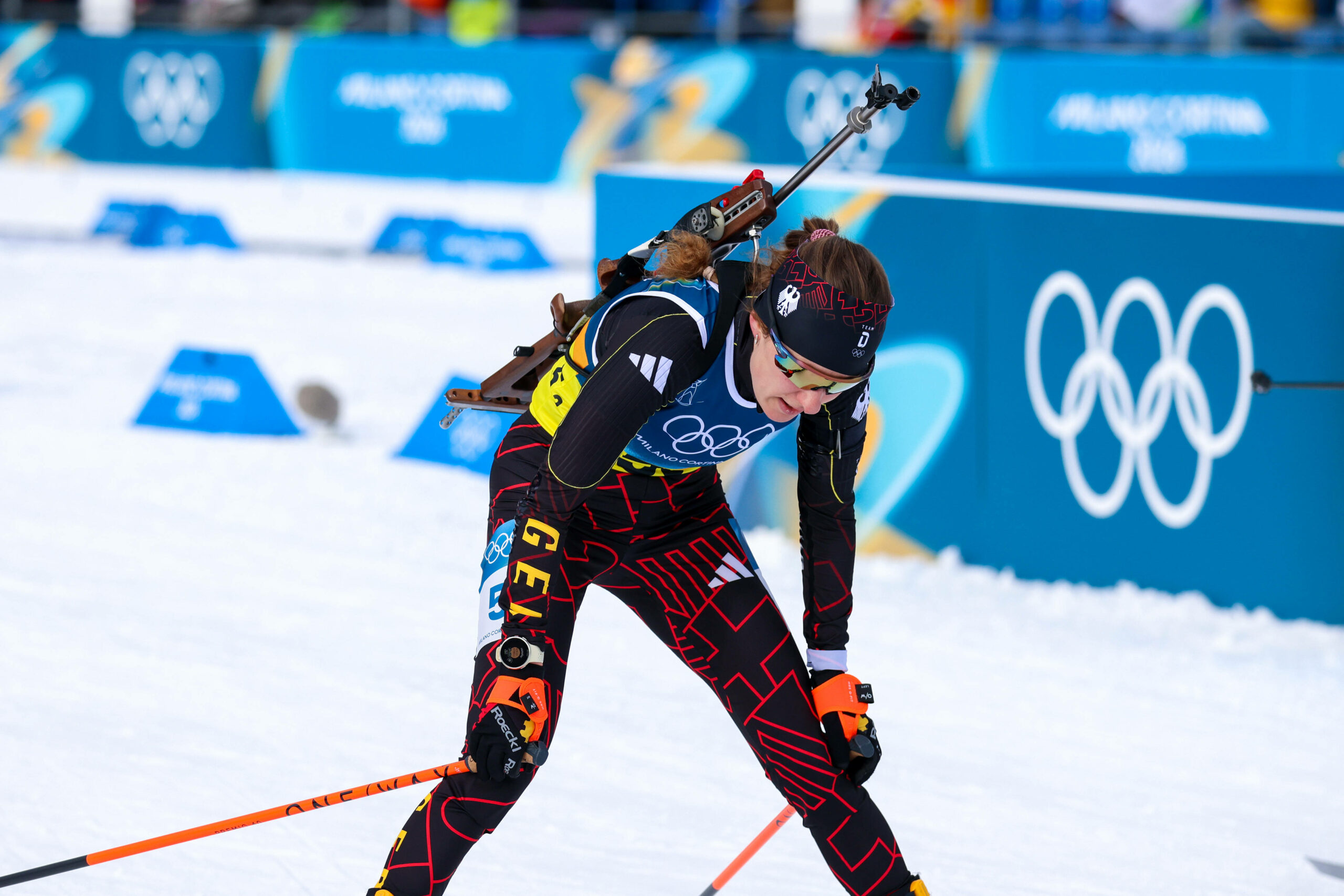 Janina Hettich-Walz beim olympischen Staffelrennen