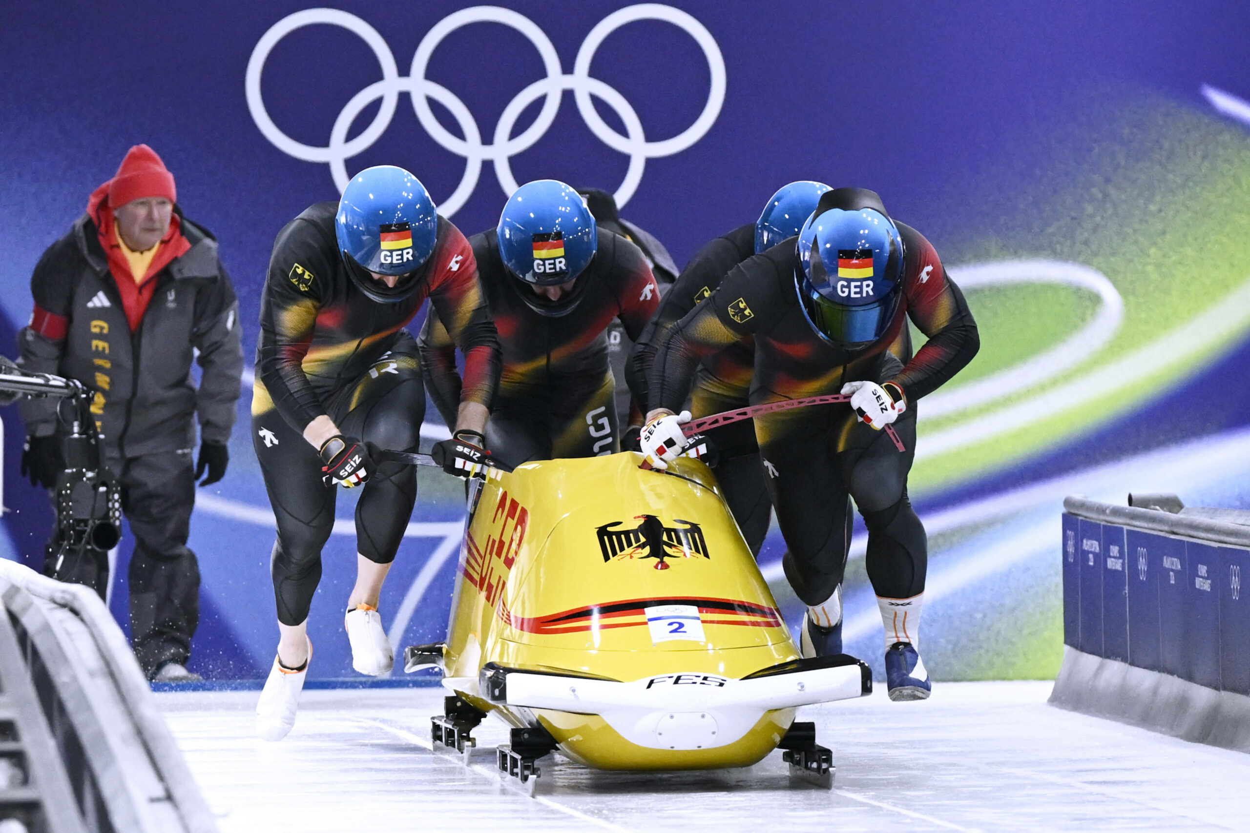 Der deutsche Viererbob um Pilot Francesco Friedrich holte Silber in Italien.