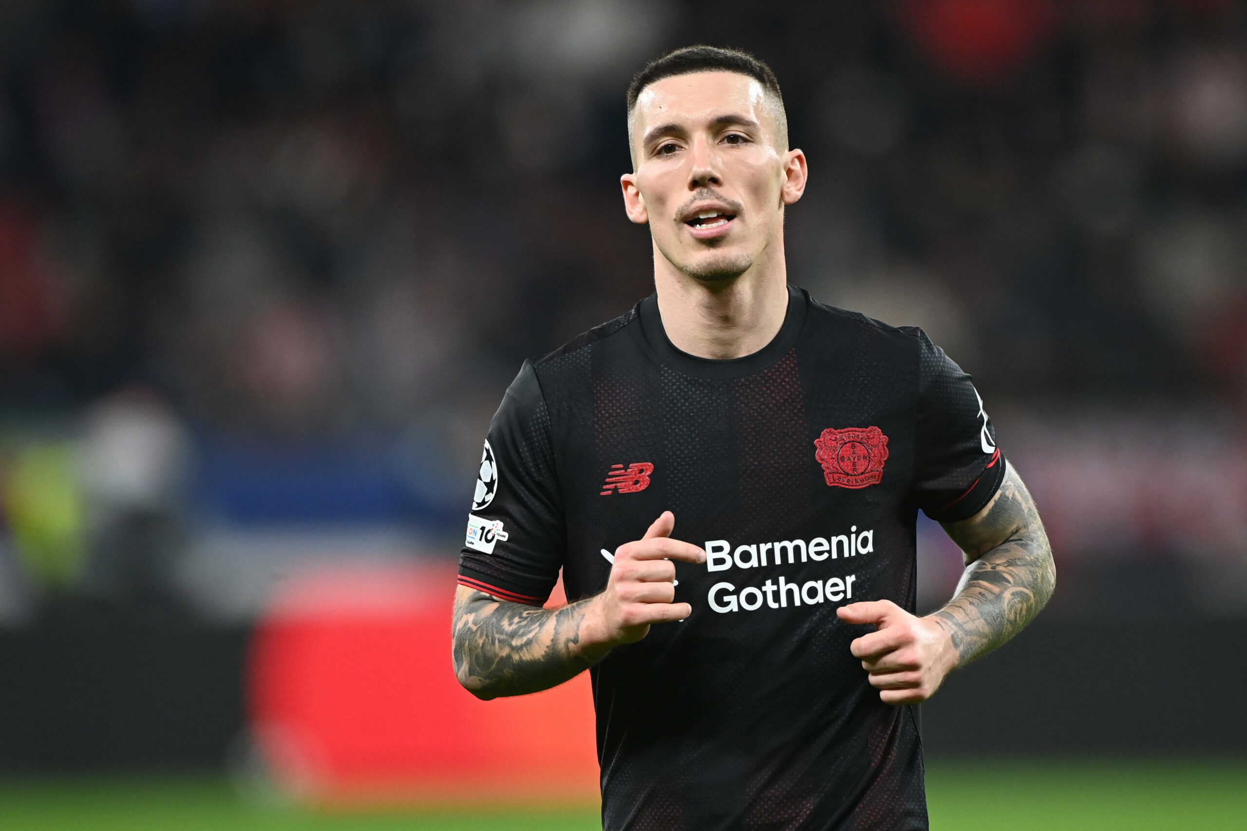 Leverkusens Alejandro Grimaldo kann sich auf den FC Arsenal in der Champions League freuen.