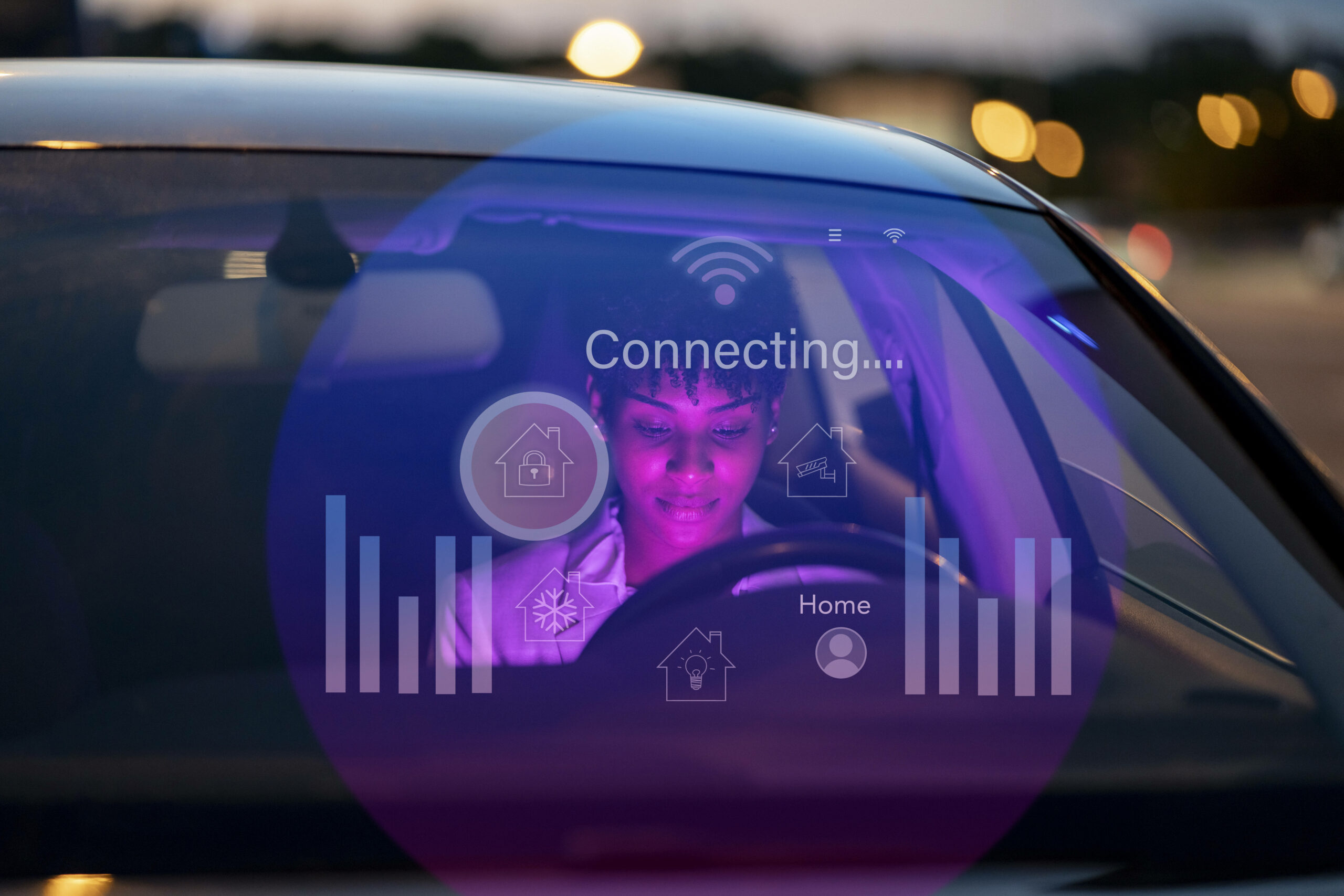 Klebefolie macht die Darstellung auf der Windschutzscheibe möglich.