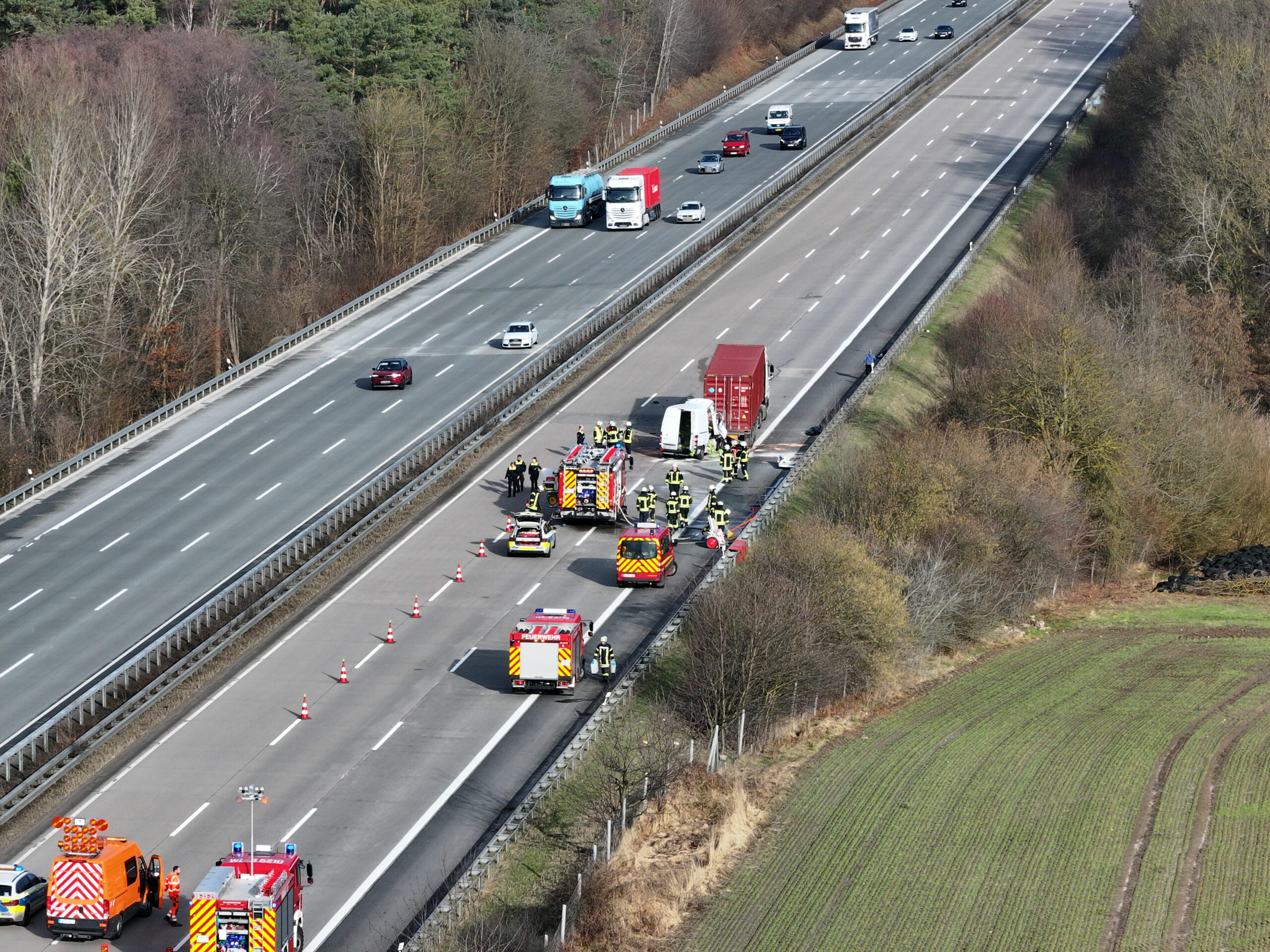 Die Unfallstelle aus der Vogelperspektive.