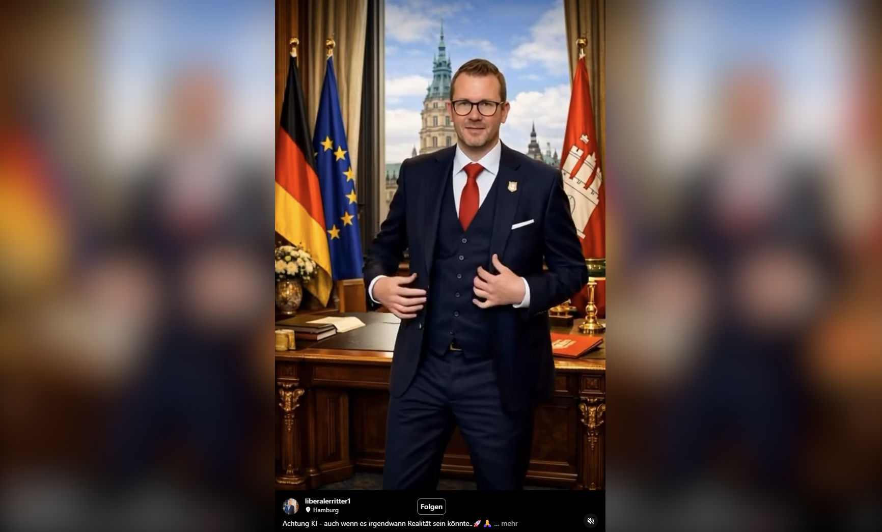 So inszeniert sich der FDP-Landeschef Finn-Ole Ritter mithilfe künstlicher Intelligenz.