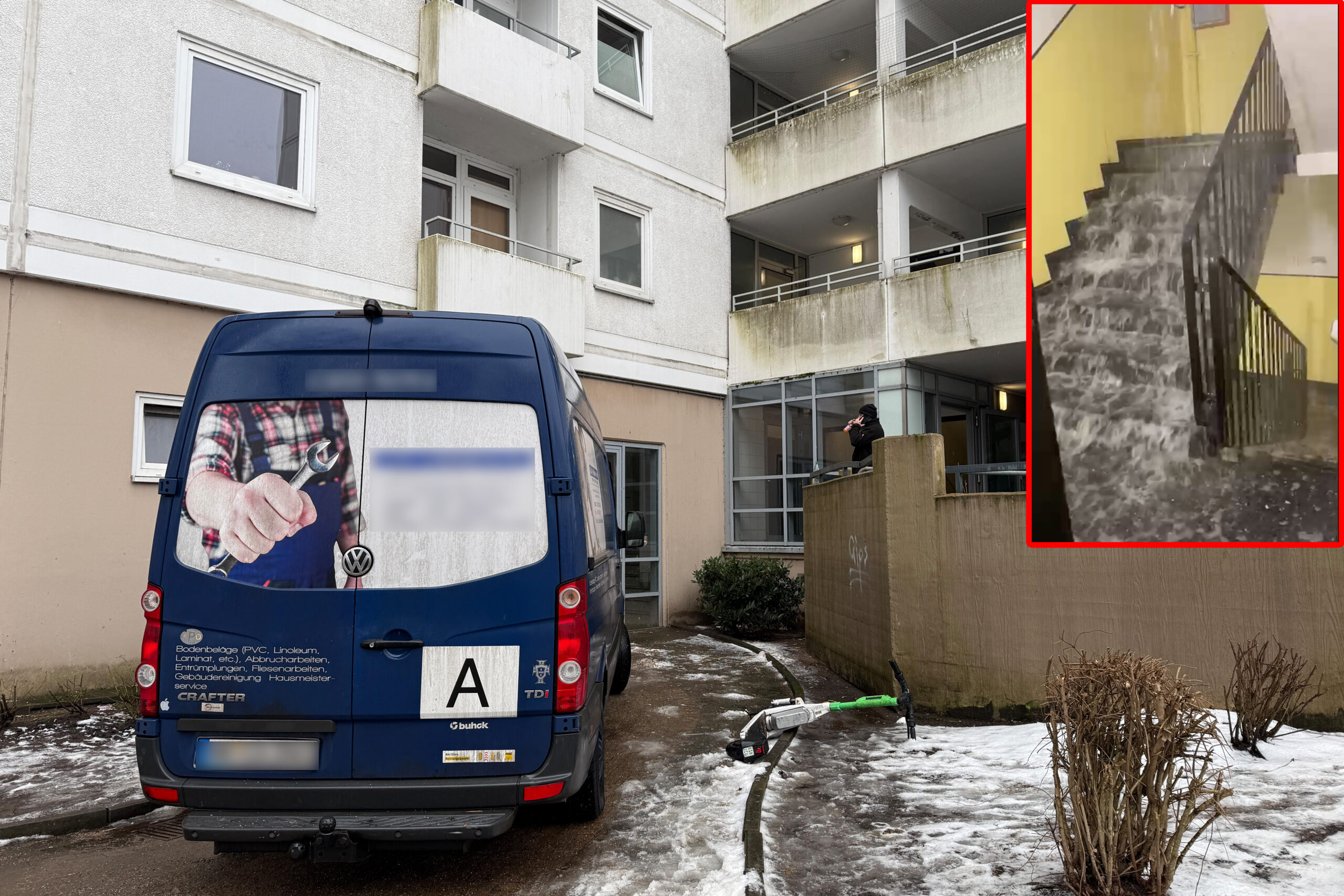 Zwei schwere Rohrbrüche legten zwei SAGA-Hochhäuser in Wilhlemsburg am vergangenen Wochenende lahm.