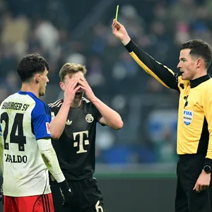 Schiedsrichter Harm Osmers zeigt Nicolás Capaldo Gelb. Auch Bayerns Joshua Kimmich wird verwarnt.