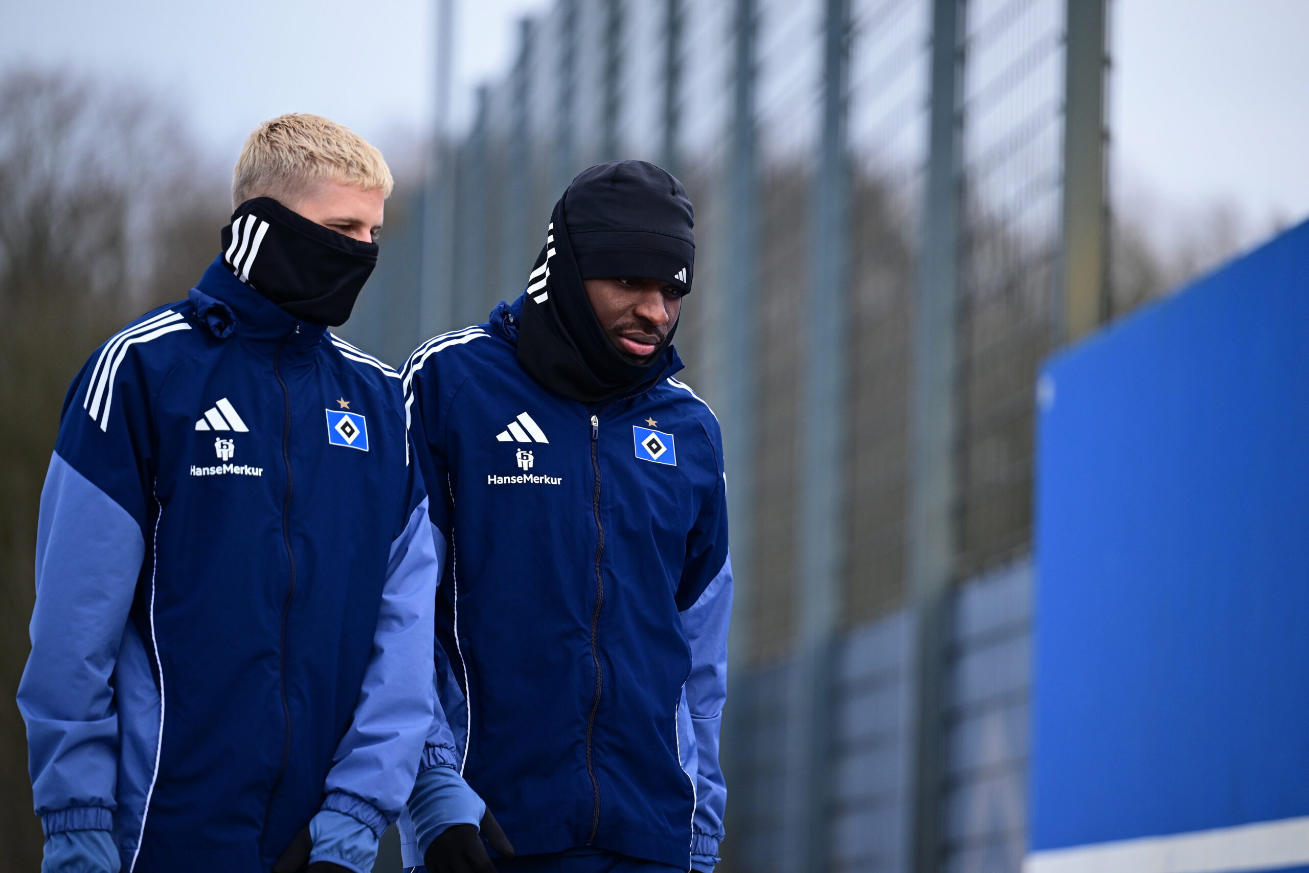 Albert Grønbæk und Philip Otele im HSV-Training