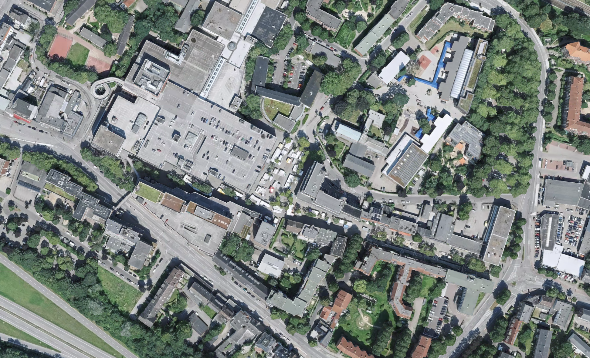 Eine Satellitenaufnahme der Möllner Landstraße in Billstedt.