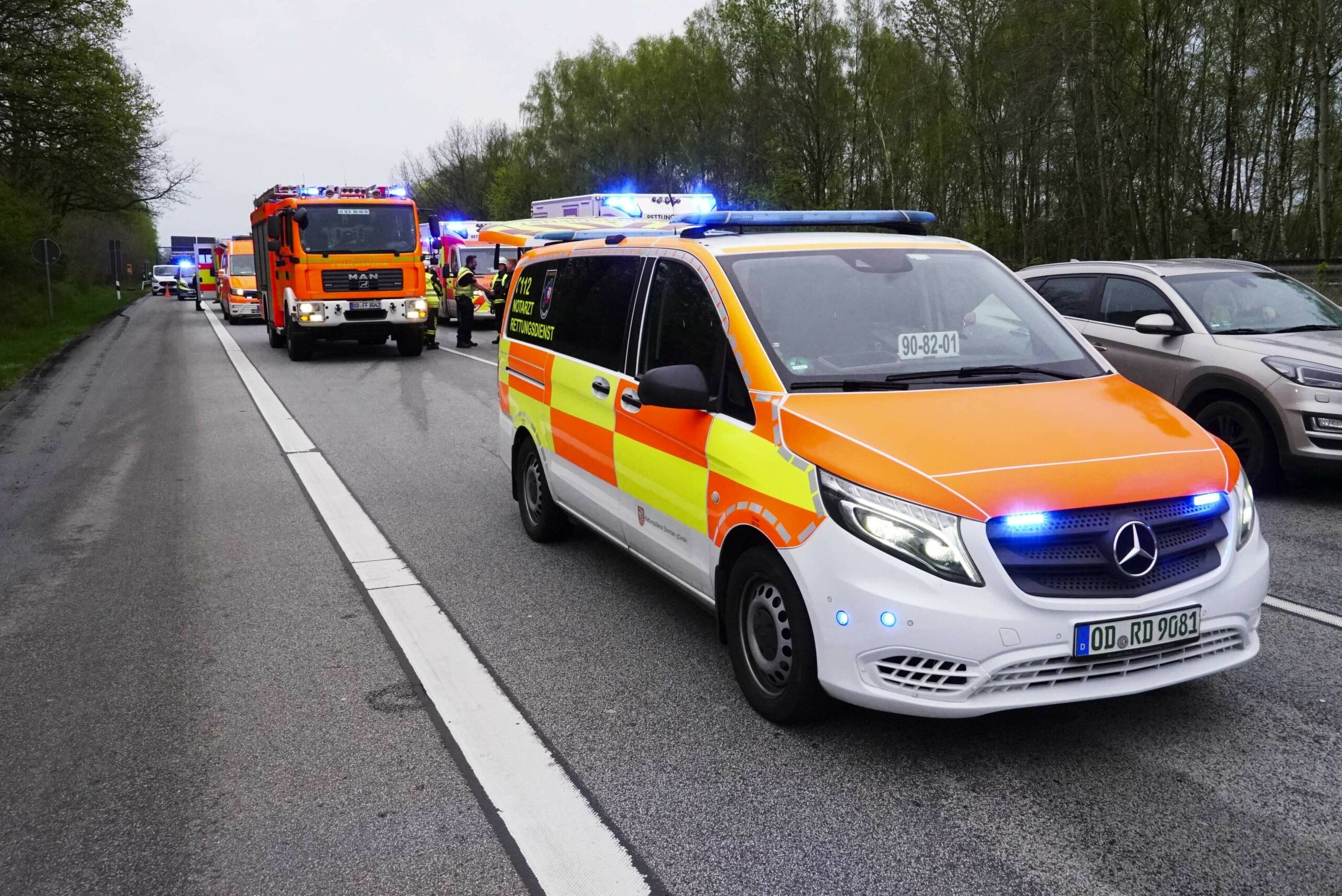 Unfall auf A7 bei Kaltenkirchen – zwei Verletzte und Stau