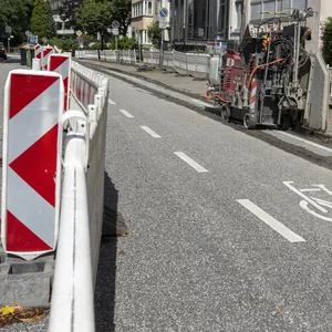 Fahrradweg Baustelle Hamburg Straße