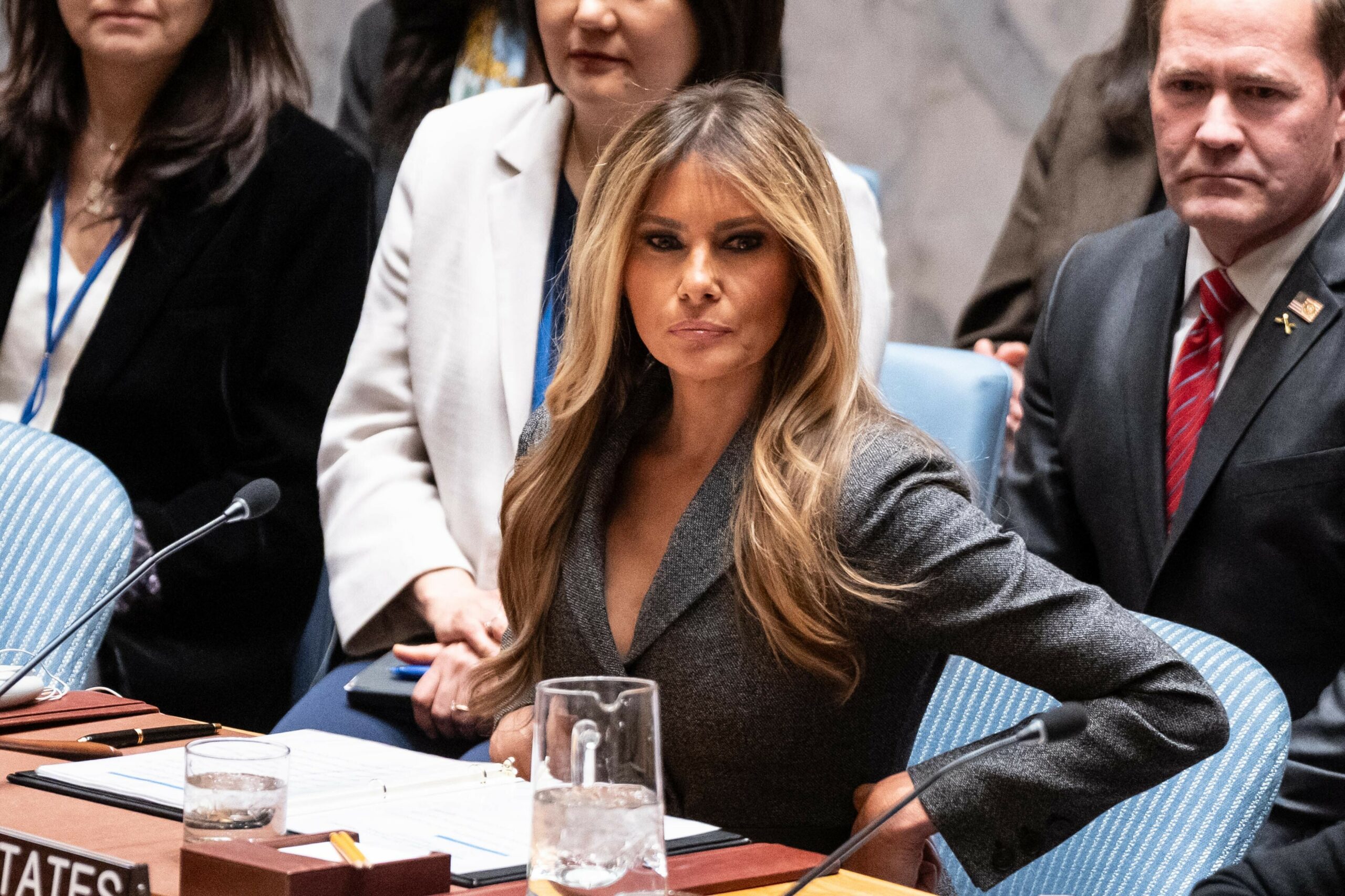 Melania Trump sitzt als Leiterin der Sitzung beim UN-Sicherheitsrat.