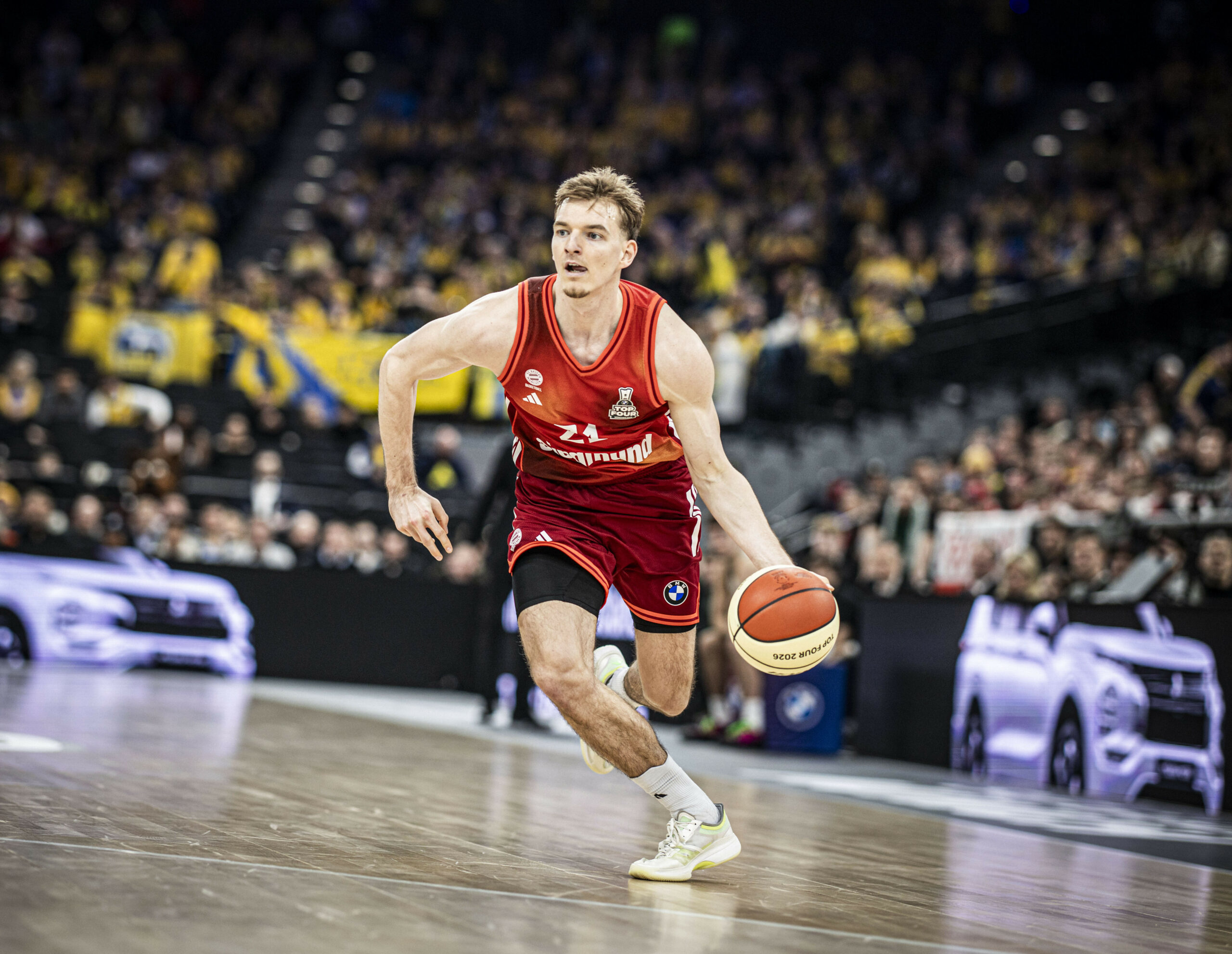 Justus Hollatz bei einem Basketball-Spiel mit dem FC Bayern München