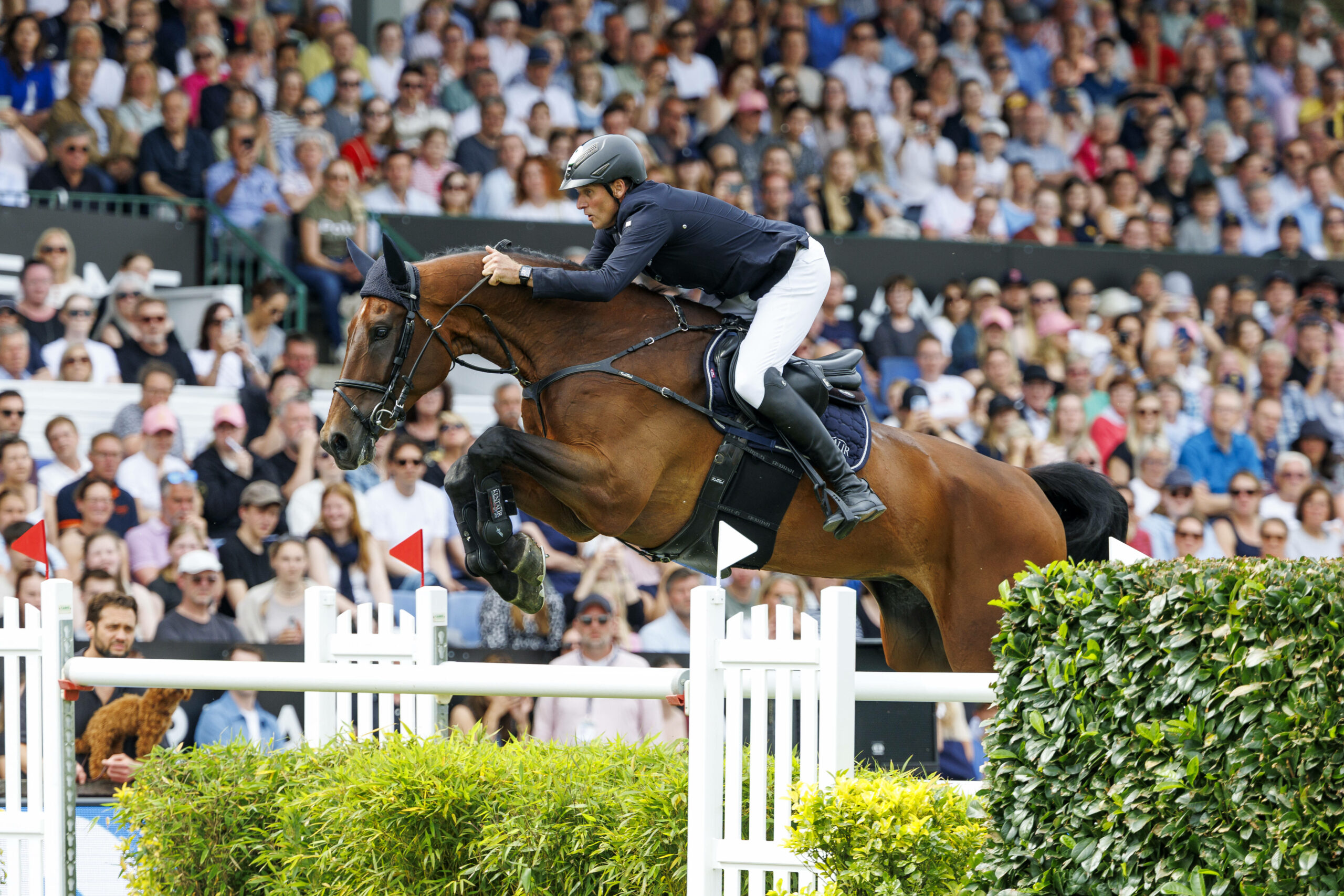 André Thieme beim Spring-Derby 2025 in Klein Flottbek.