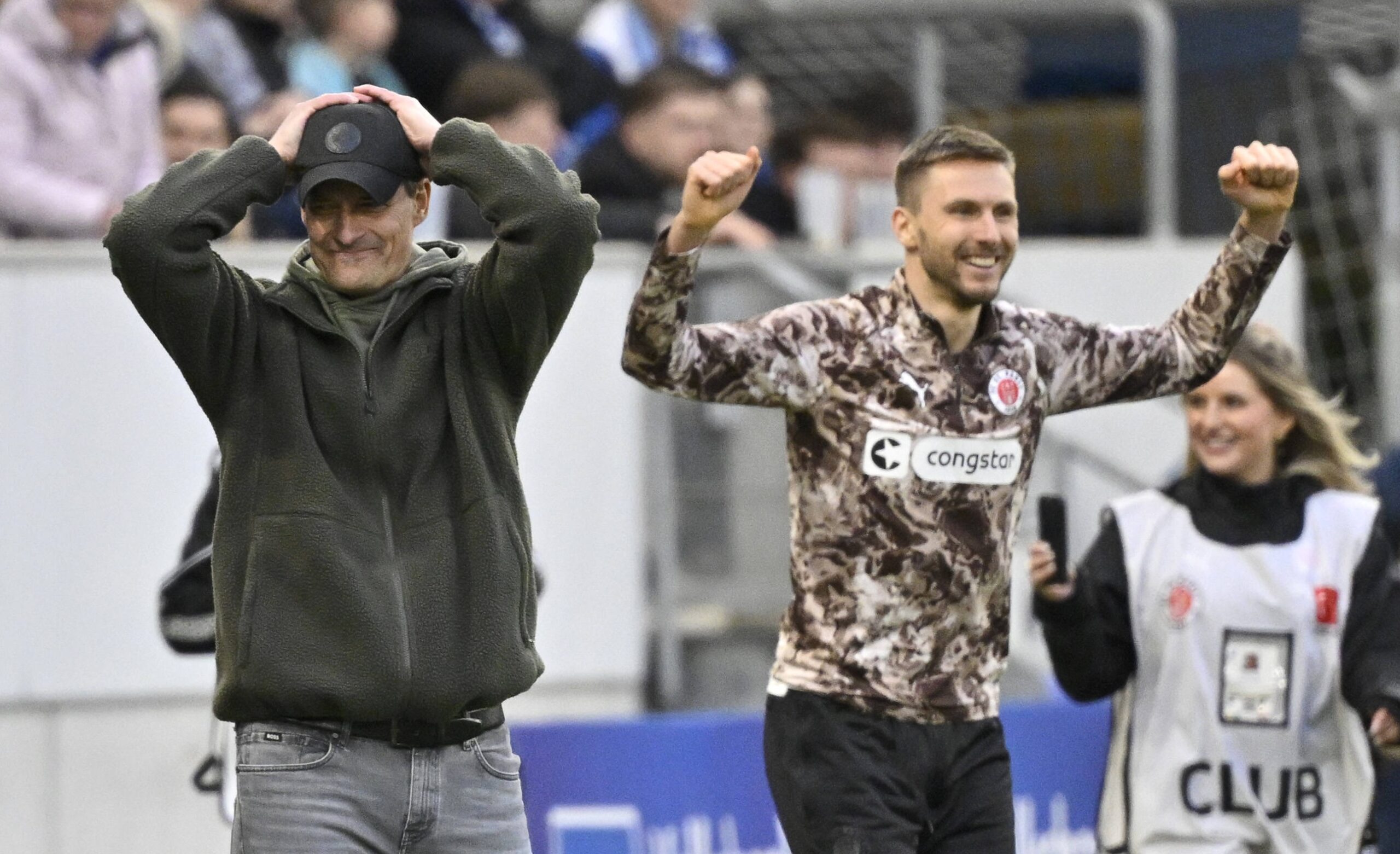 Alex Blessin und Karol Mets beim Schlusspfiff in Hoffenheim