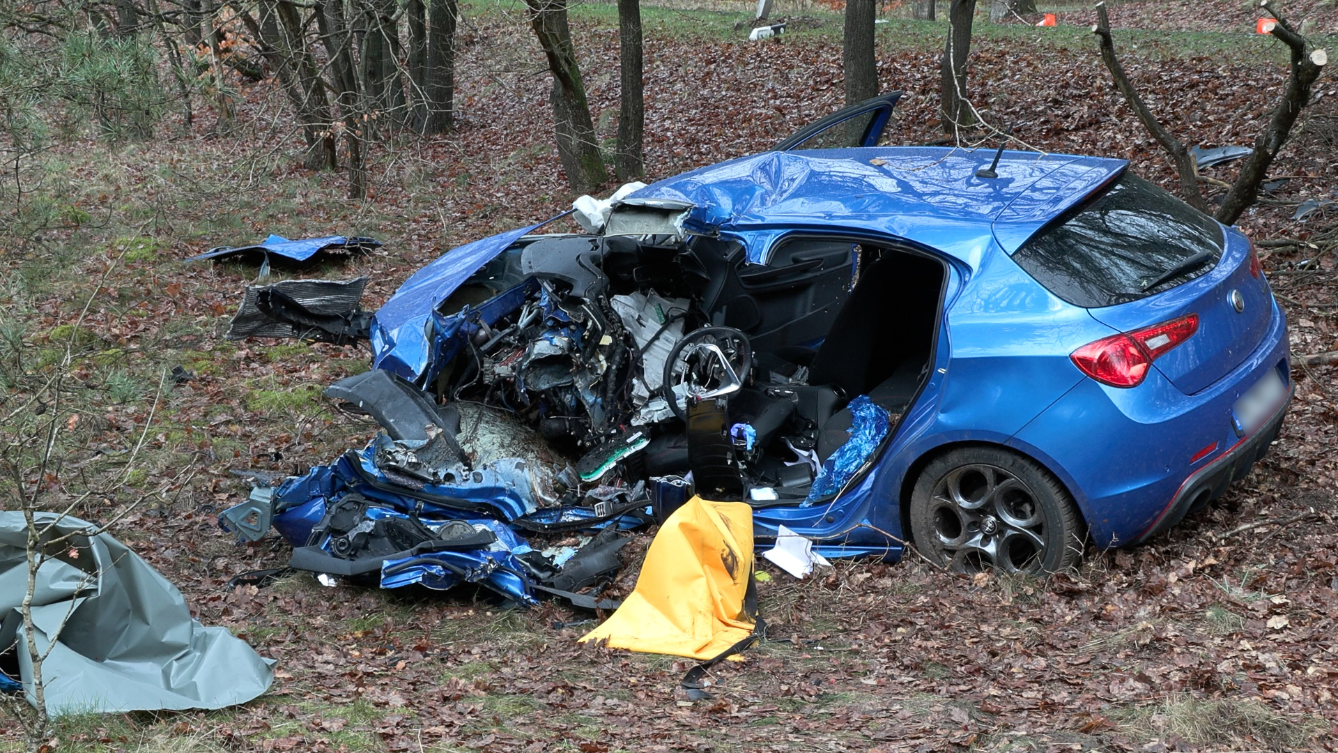 Der Fahrer des Also Romeo verstarb an der Unfallstelle.