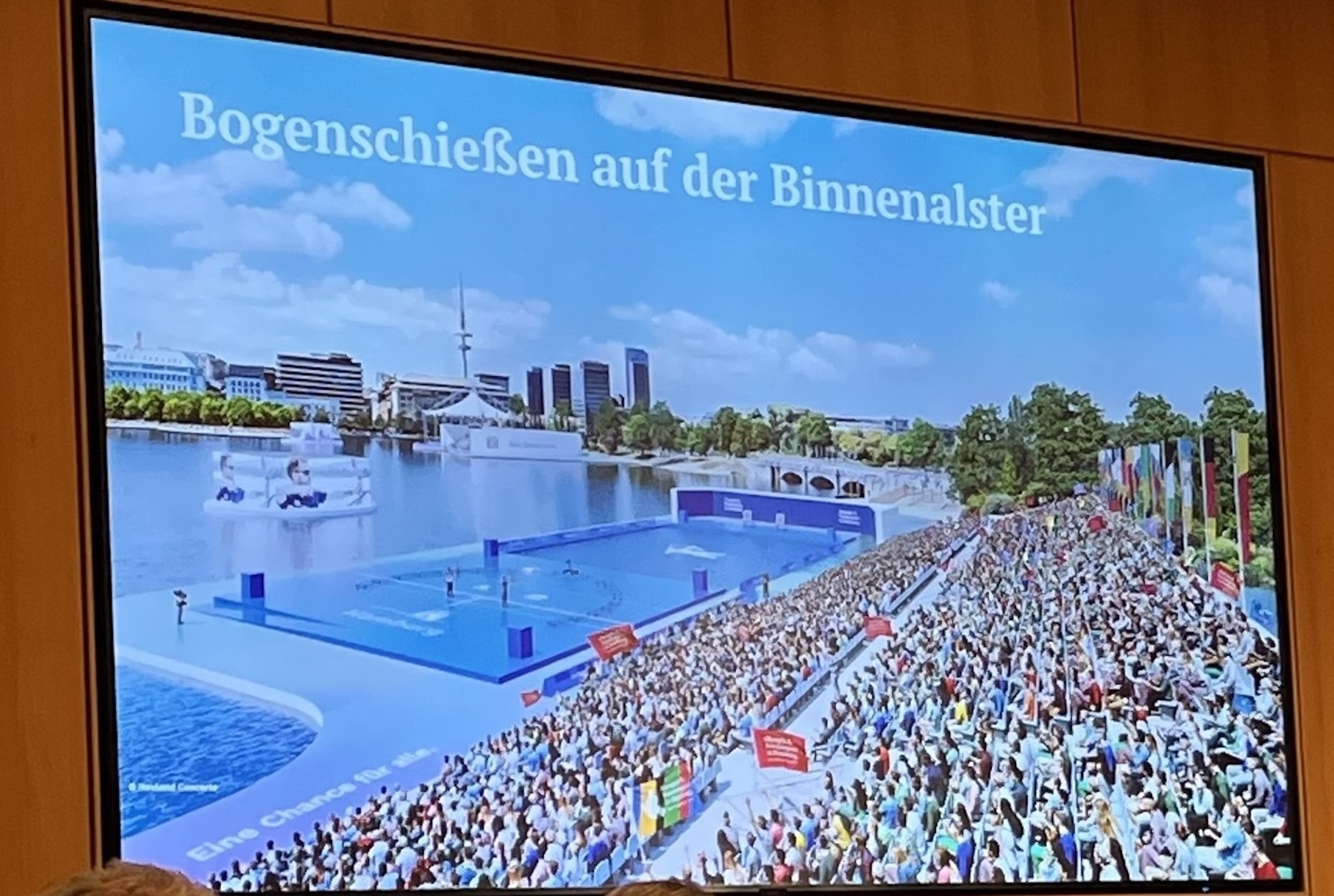 Olympia-Planungen für Hamburg: Die Binnenalster könnte zur Arena werden – zum Beispiel fürs Bogenschießen.