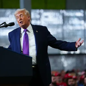 US-Präsident Trump bei einer Rede (Archivbild).