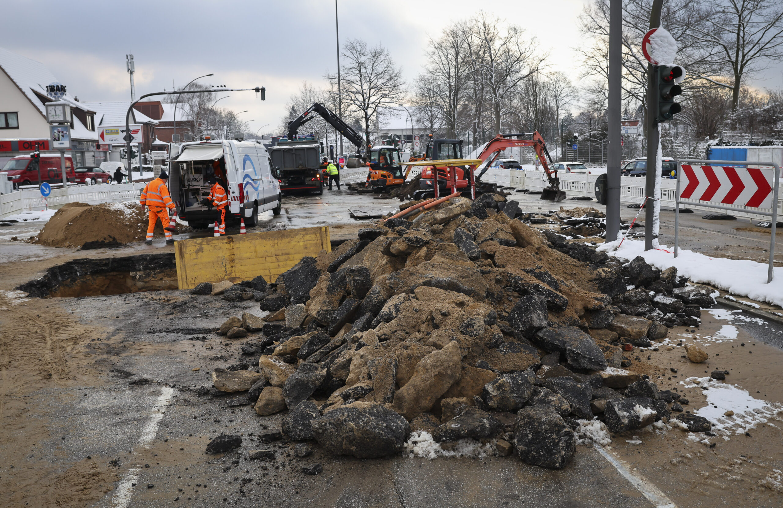 Eine Baustelle auf der Kollaustraße