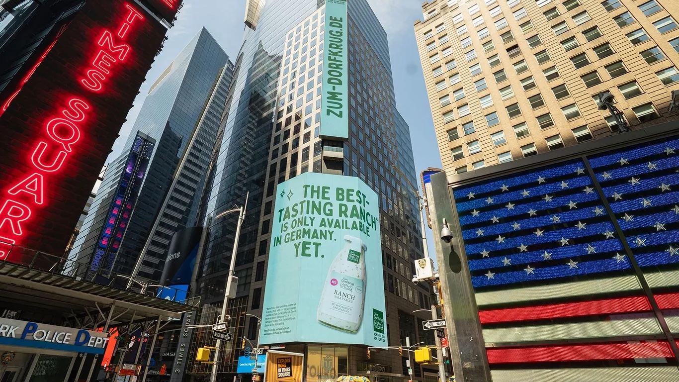 Das niedersächsische Unternehmen warb auf dem Times Square in New York für seine neue Soße.