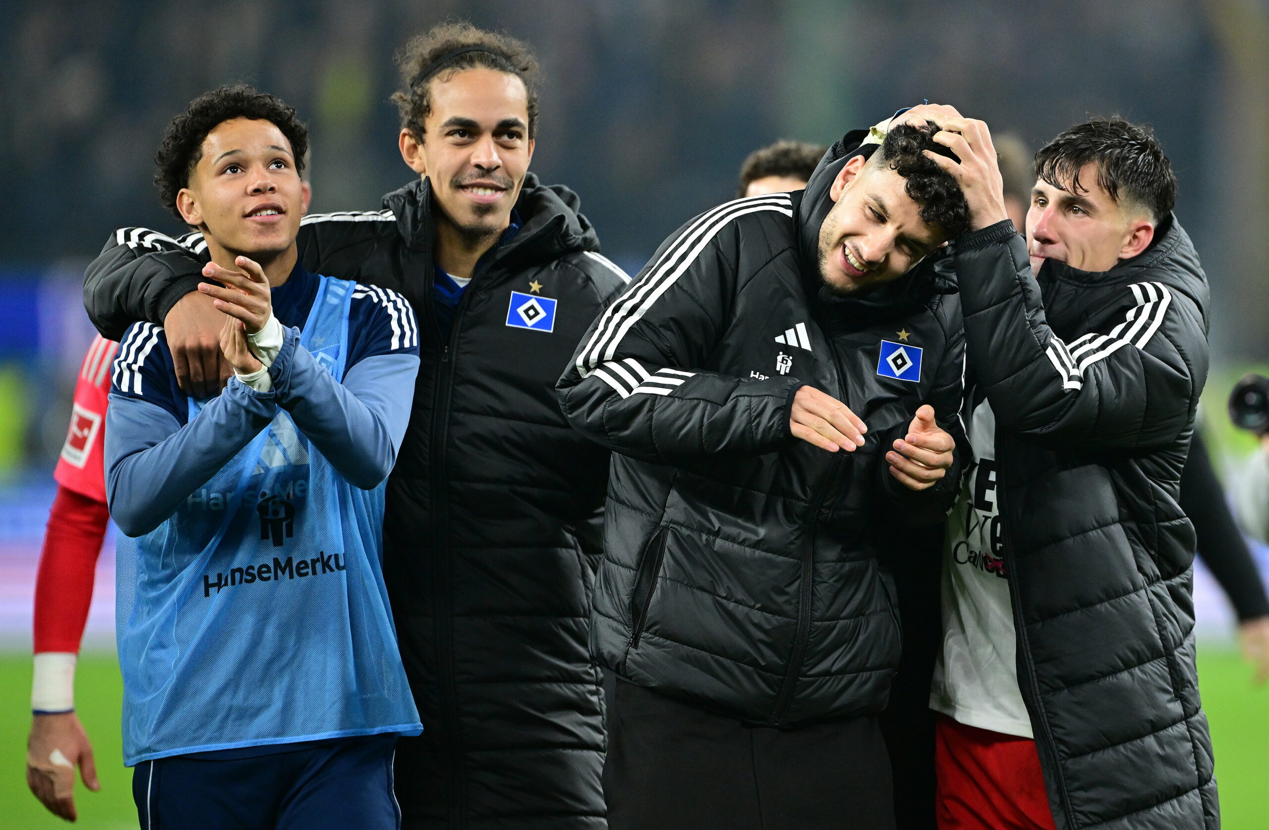 Alexander Røssing-Lelesiit, Yussuf Poulsen, Daniel Elfadli und Nicolás Capaldo