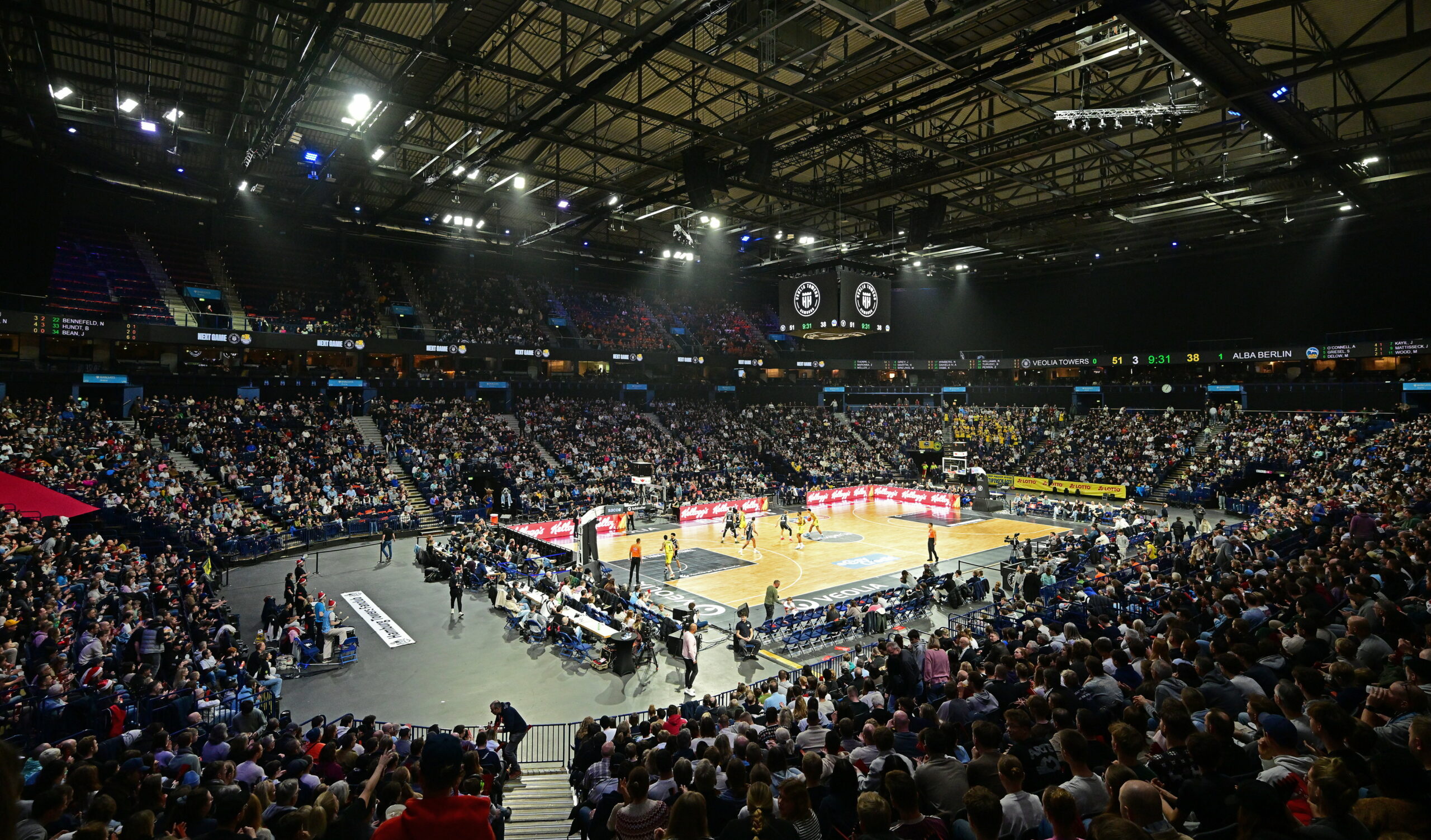 Barclays Arena bei einem Basketball-Spiel der Hamburg Towers