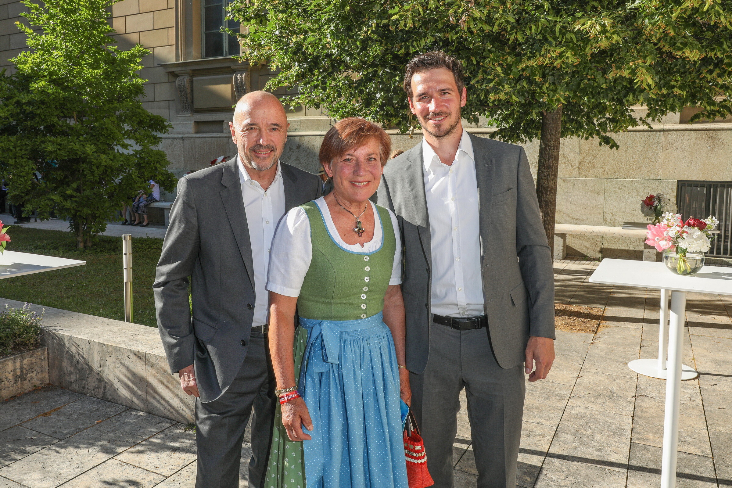 Christian Neureuther, seine 2023 verstorbene Frau Rosi Mittermaier und Sohn Felix Neureuther