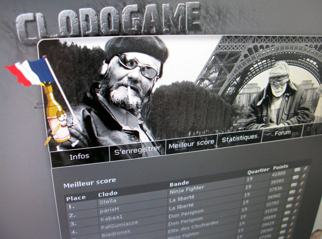 Auf einem Computerbildschirm ist am Mittwoch (02.09.2009) in Frankfurt am Main die französische Homepage clodogame.fr zu sehen.