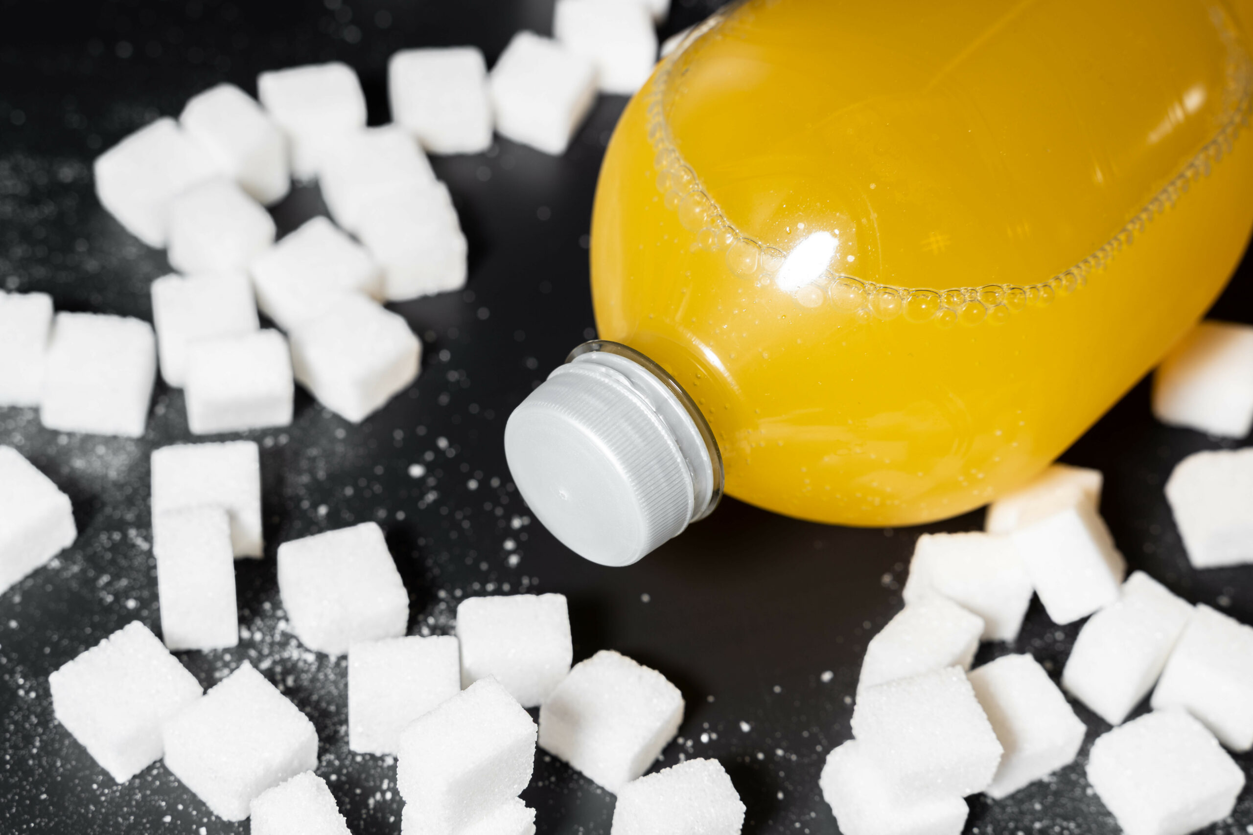 250 ml Orangensaft beinhalten sieben Stück Würfelzucker.